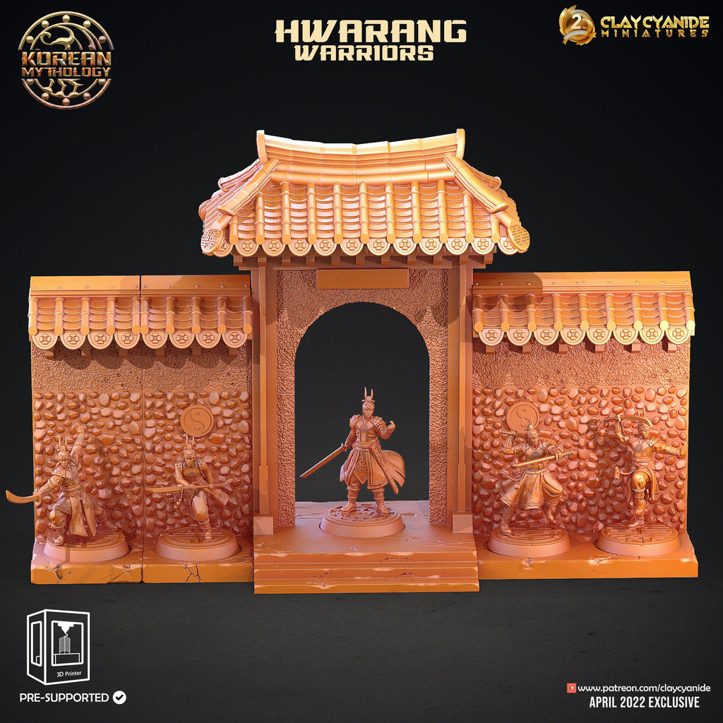 3D Printed Clay Cyanide Hwarang Wall Warriors Korean Mythology Ragnarok D&D