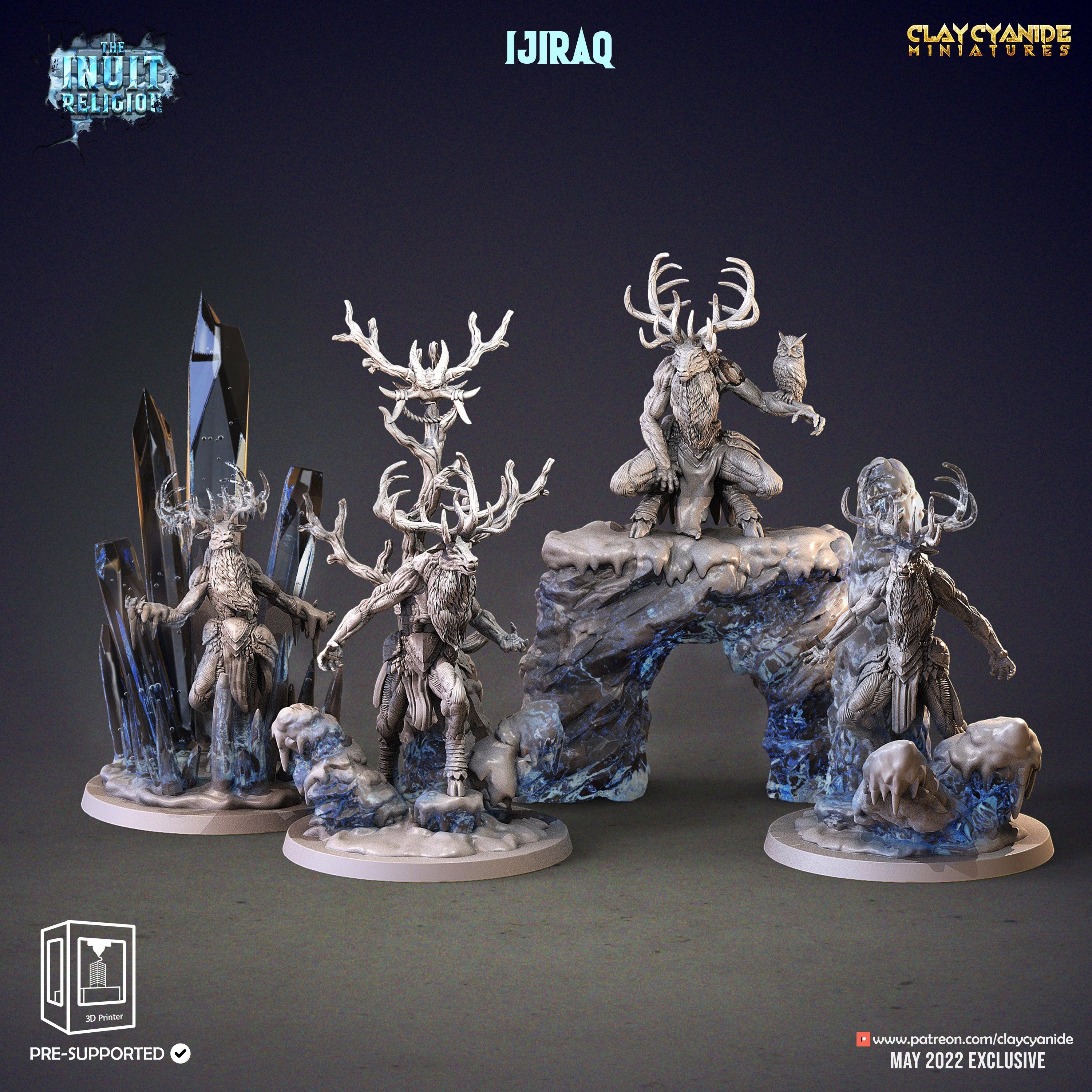 3D Printed Clay Cyanide Ijiraq Inuit Religion Ragnarok D&D