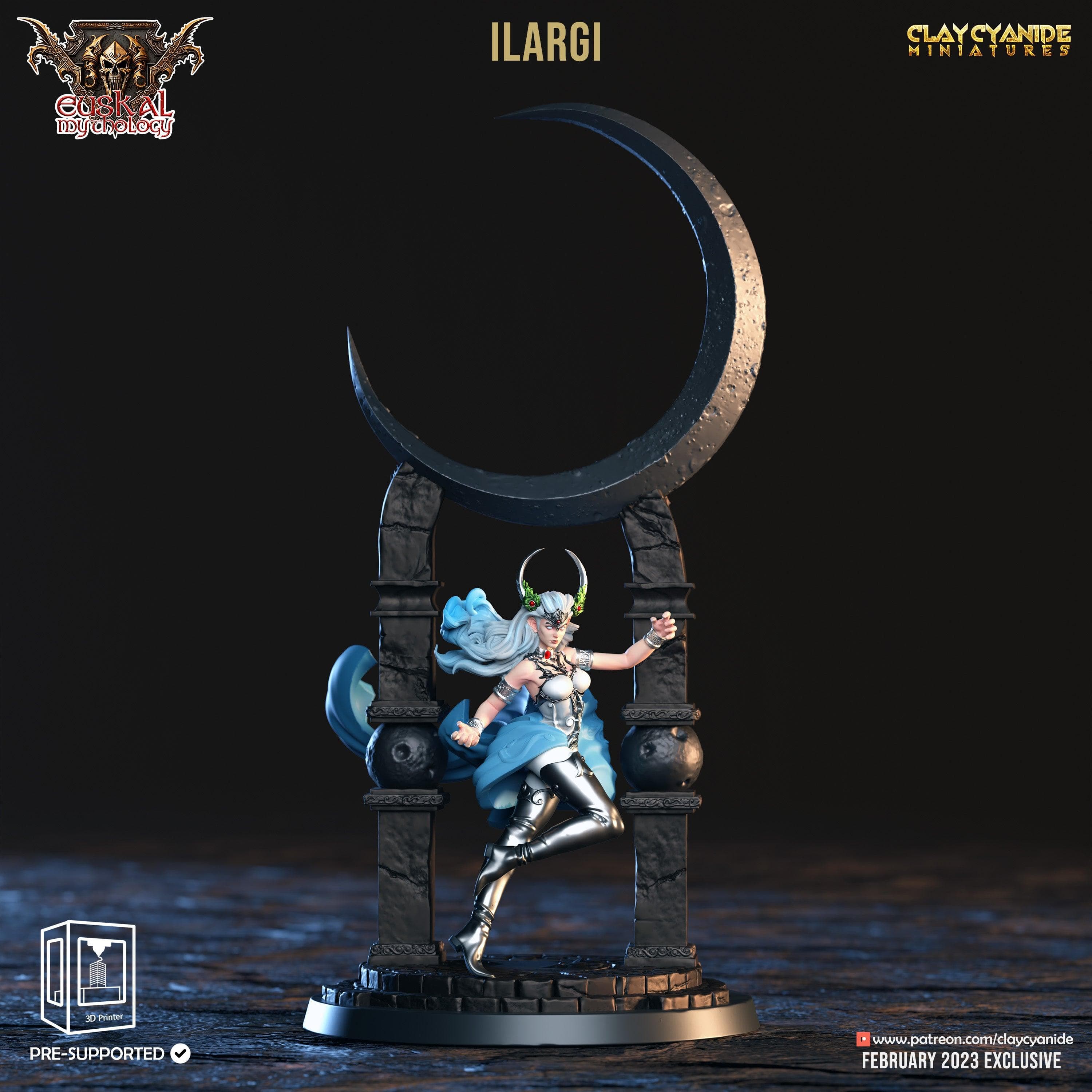 3D Printed Clay Cyanide Ilargi Euskal Mythology 28 32 mm D&D