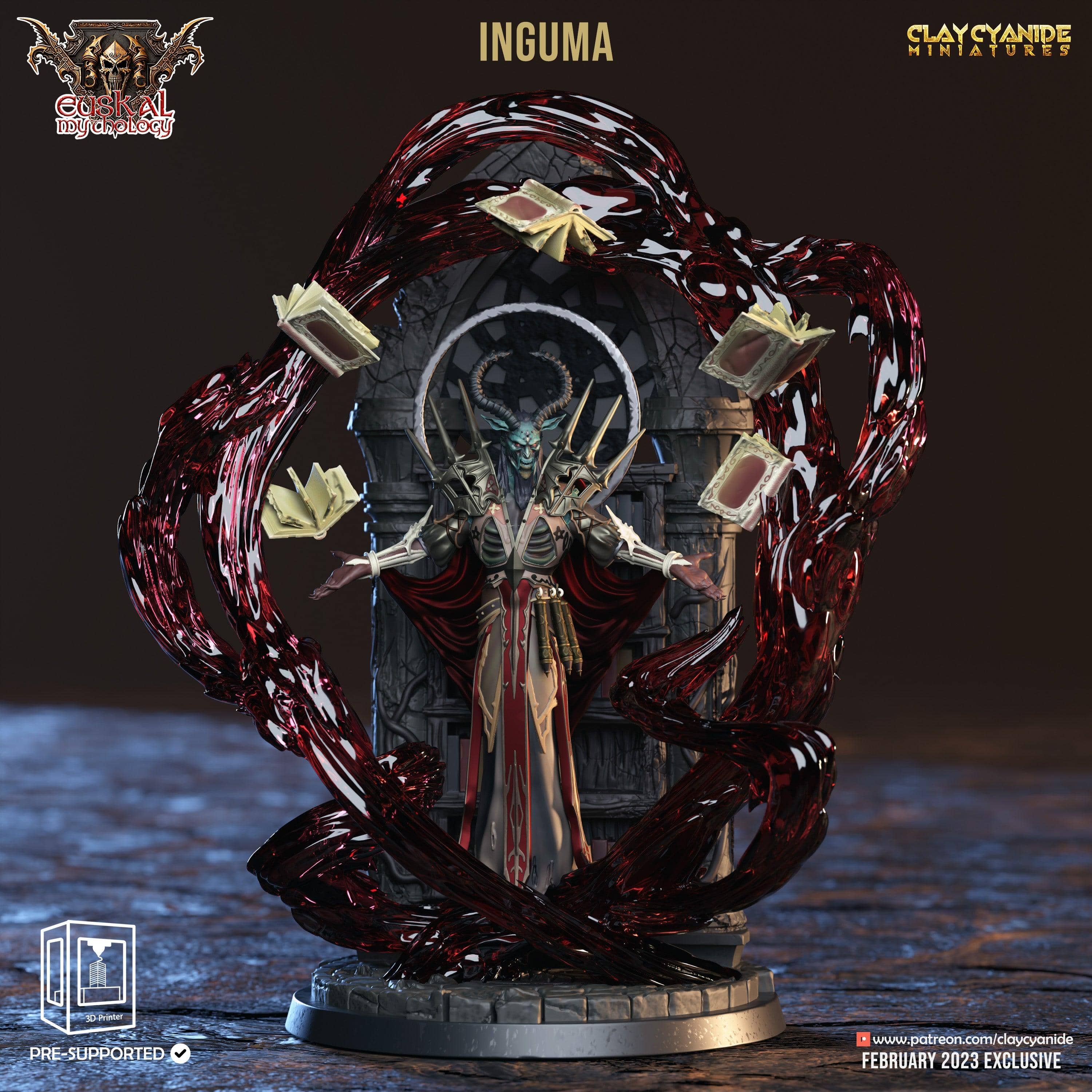 3D Printed Clay Cyanide Inguma Euskal Mythology 28 32 mm D&D