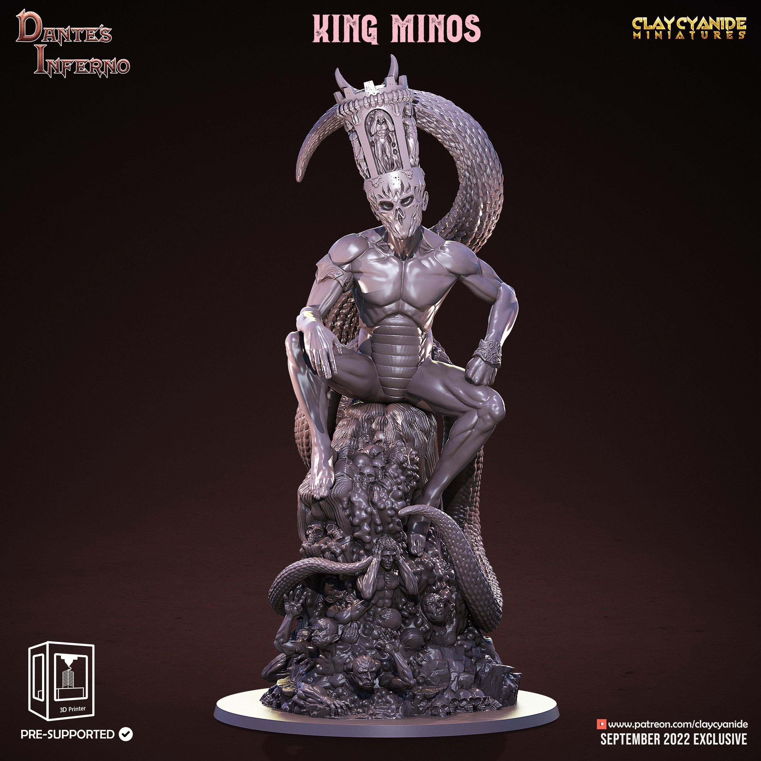 3D Printed Clay Cyanide King Minos Dante's Inferno 28mm-32mm Ragnarok D&D
