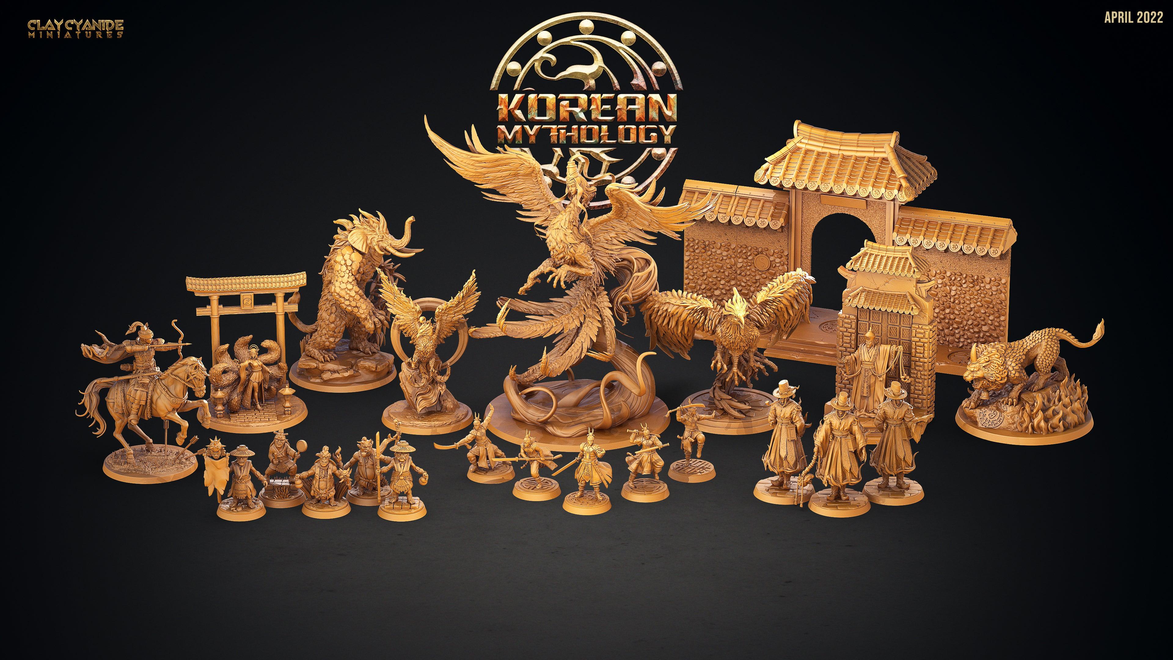 3D Printed Clay Cyanide Korean Mythology Full Set Ragnarok D&D