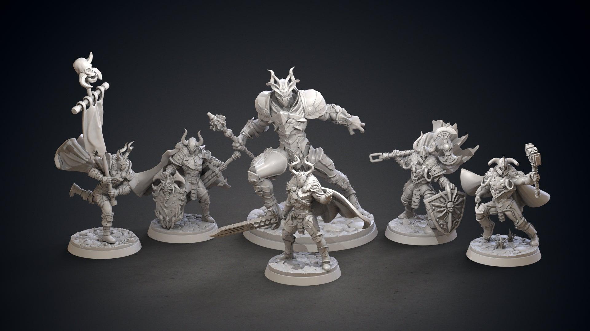 3D Printed Clay Cyanide Kupalords Deathknights Godslayers Tribes Factions Ragnarok D&D
