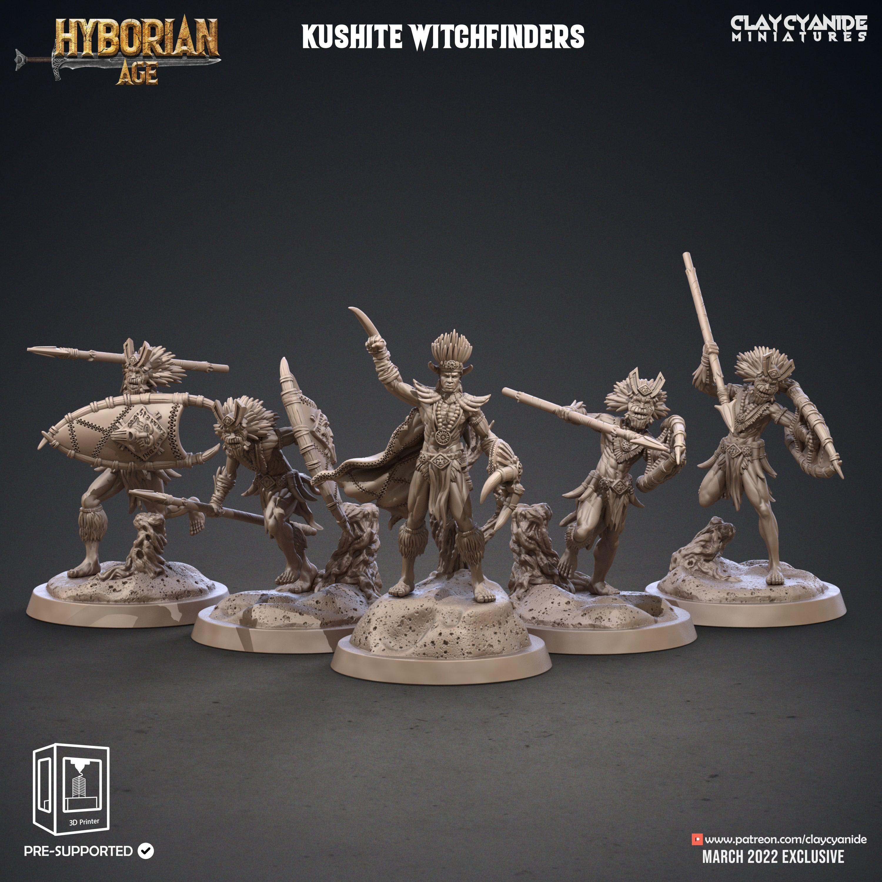 3D Printed Clay Cyanide Kushite Witch Finders Set Hyborian Age 28mm-32mm Ragnarok D&D