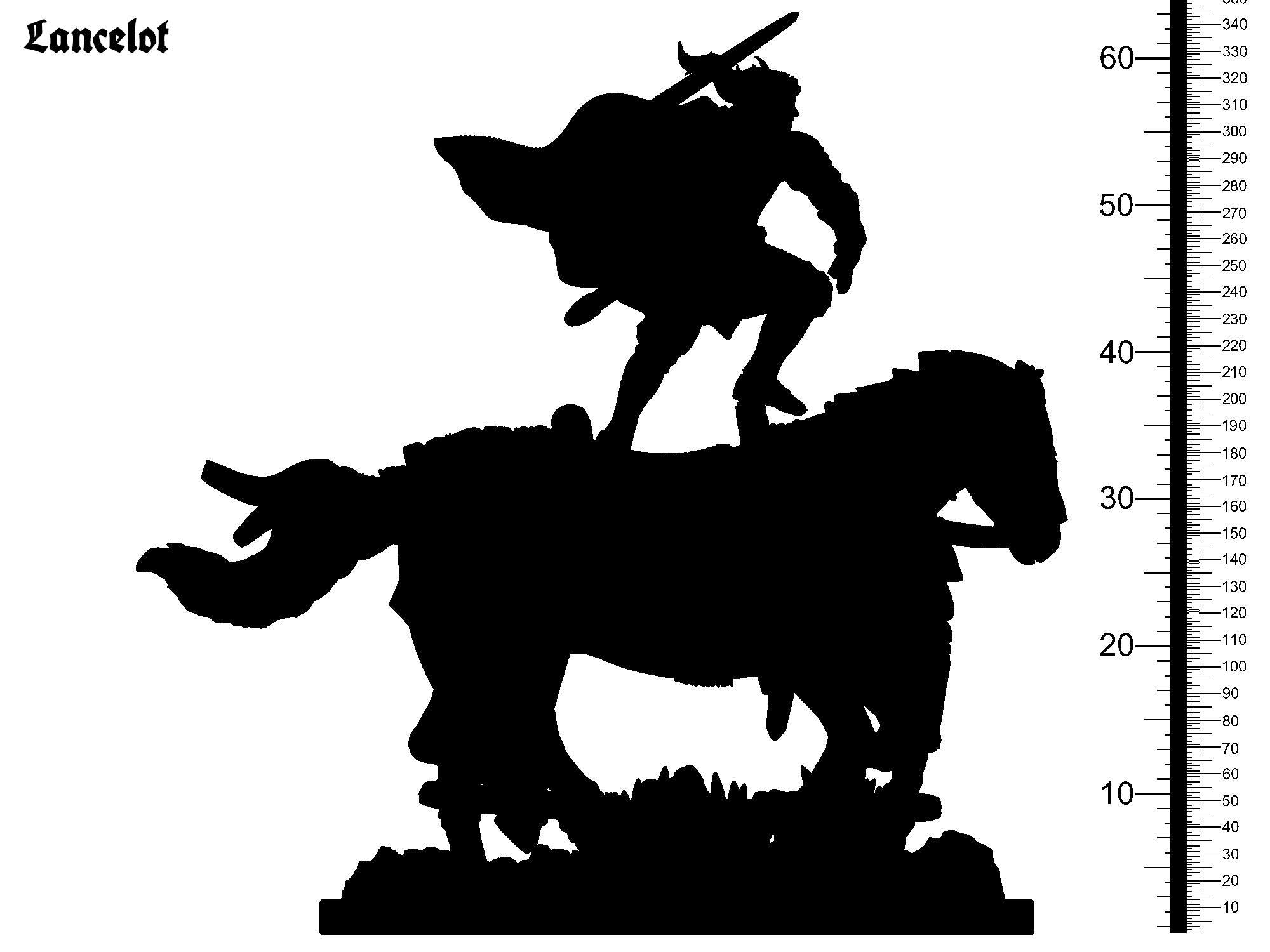 3D Printed Clay Cyanide Lancelot Riding The Legend of King Arthur Ragnarok D&D