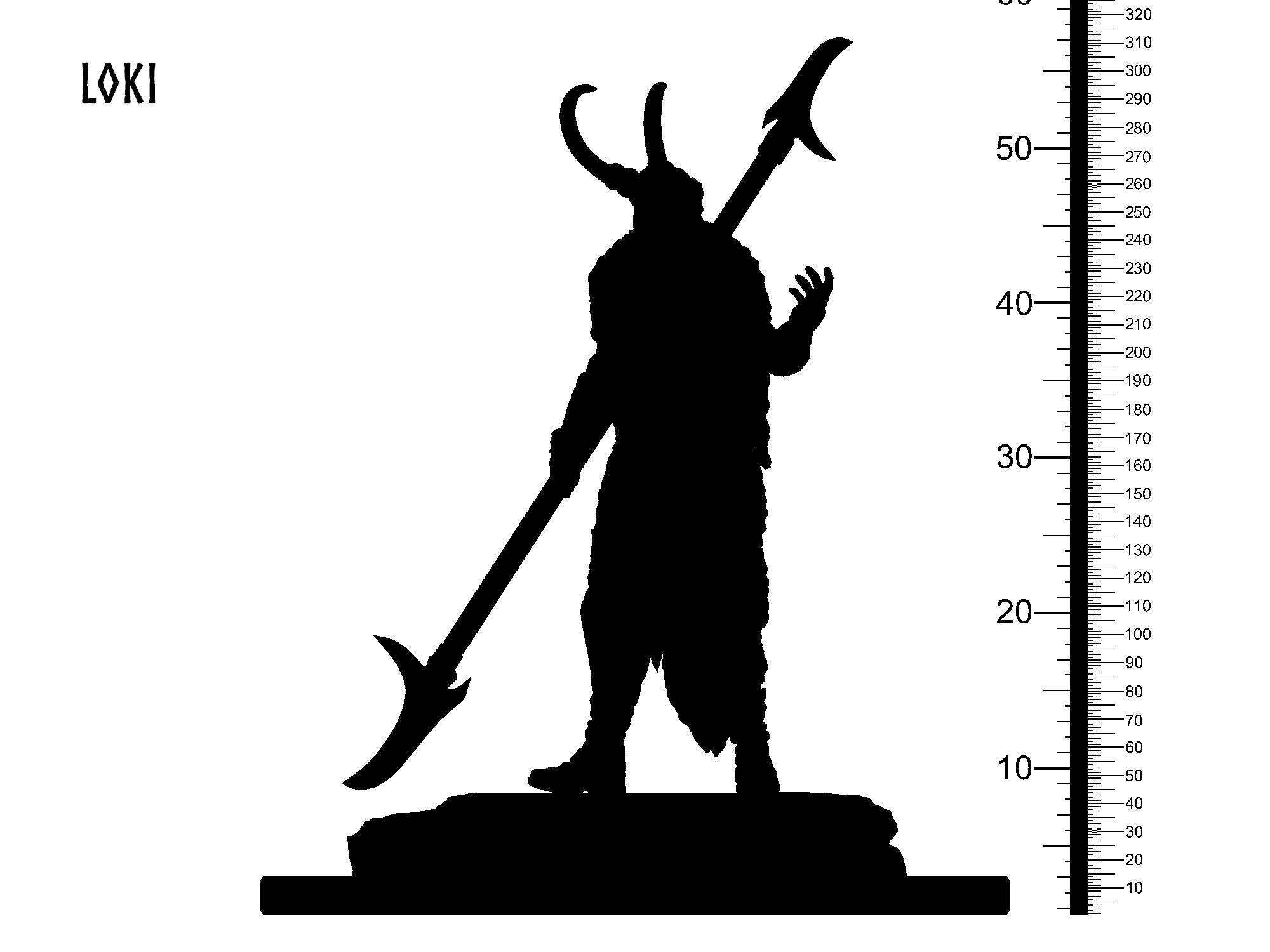 3D Printed Clay Cyanide Loki Norse Mythology 28 32 mm D&D