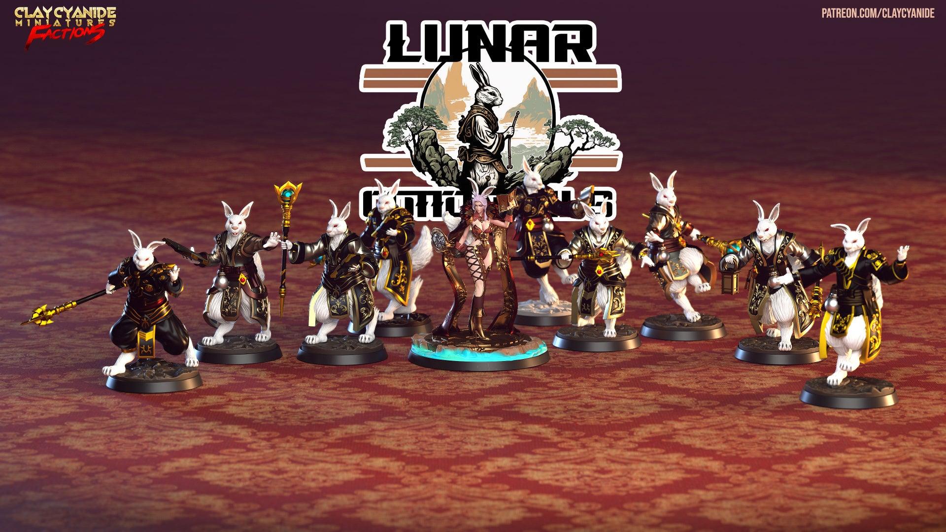 3D Printed Clay Cyanide Lunar Cottontails Factions Ragnarok D&D