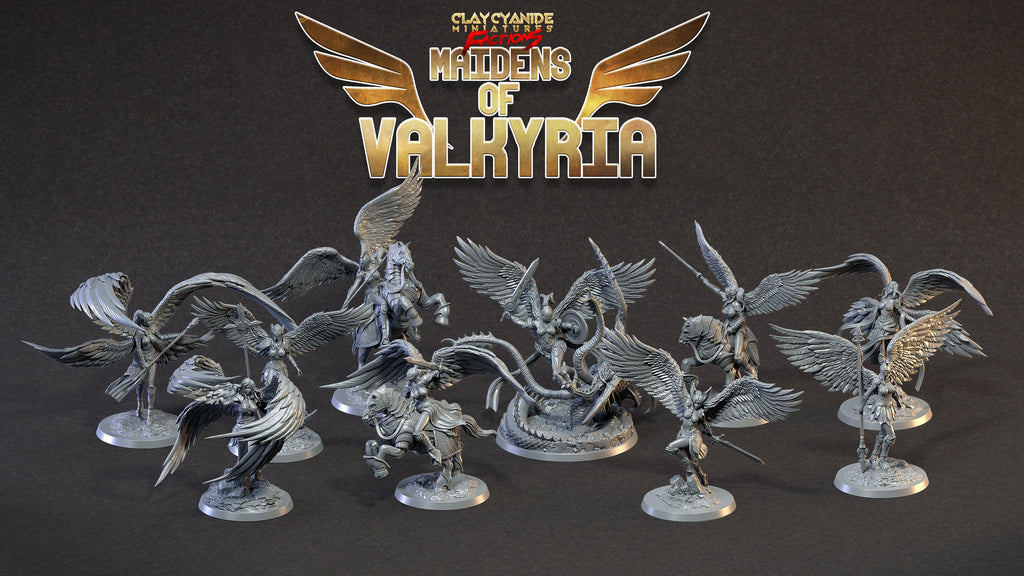 3D Printed Clay Cyanide Maidens of Valkyria Tribes Factions Ragnarok D&D