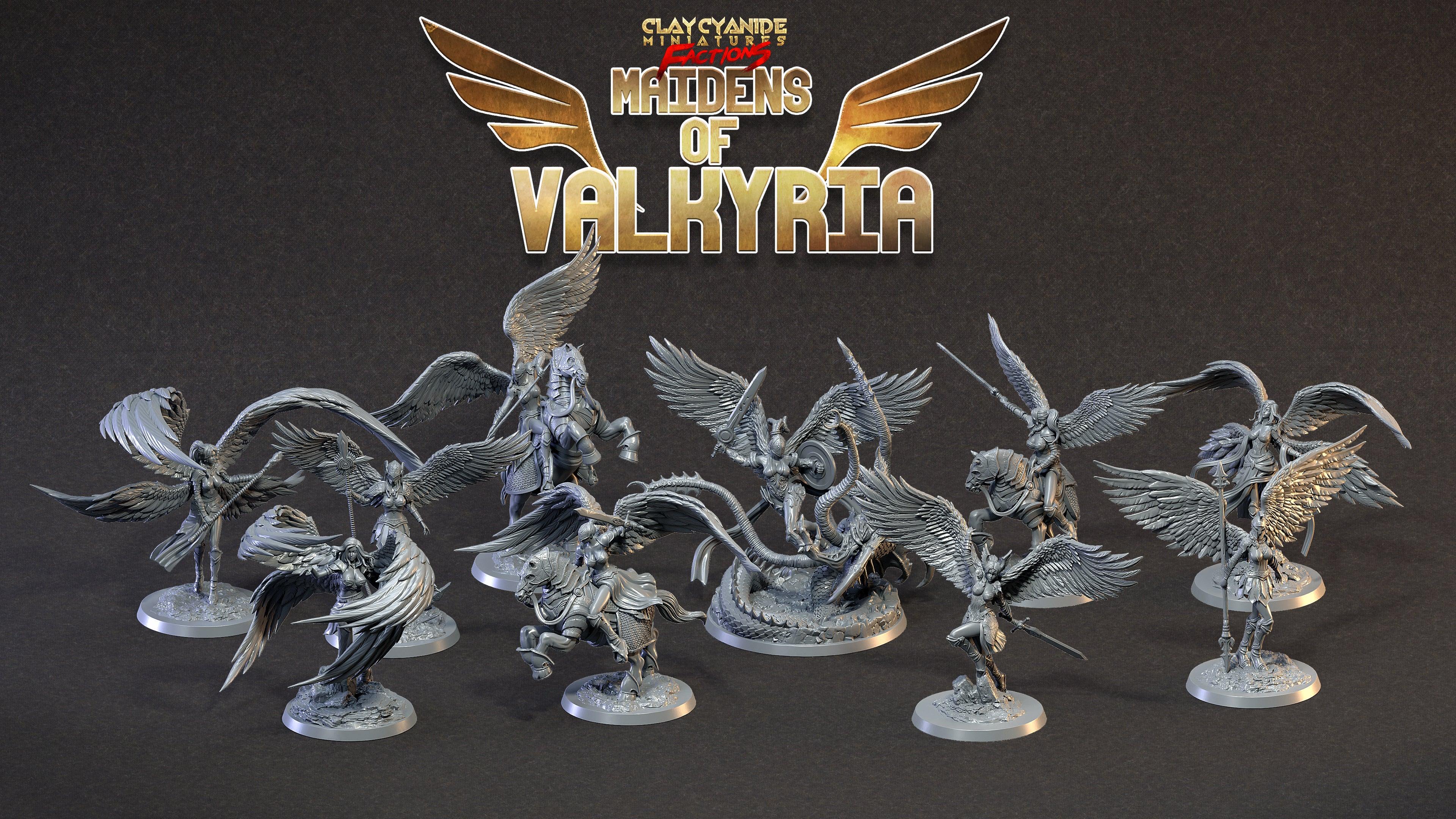 3D Printed Clay Cyanide Maidens of Valkyria Tribes Factions Ragnarok D&D
