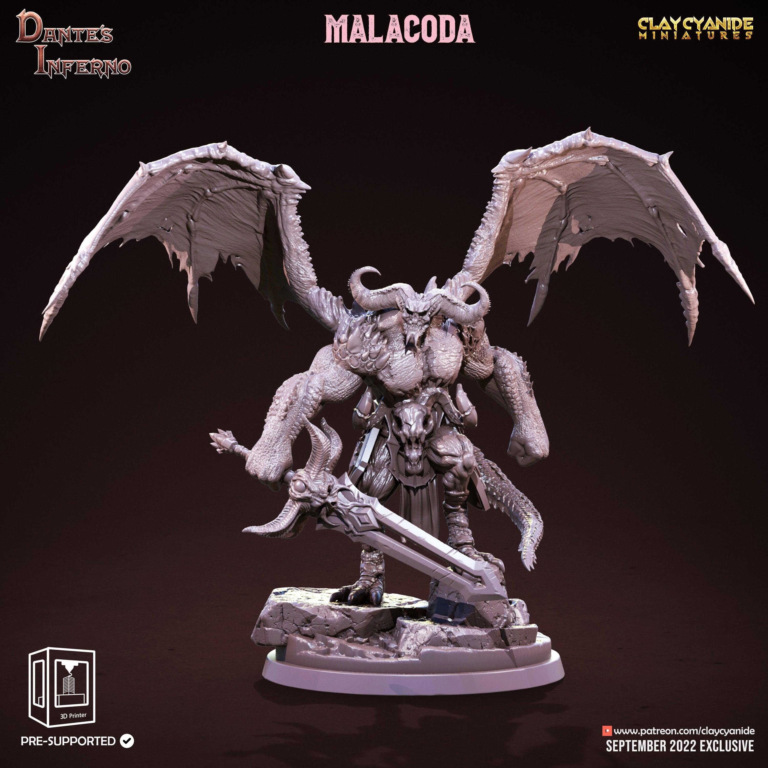 3D Printed Clay Cyanide Malacoda Dante's Inferno 28mm-32mm Ragnarok D&D