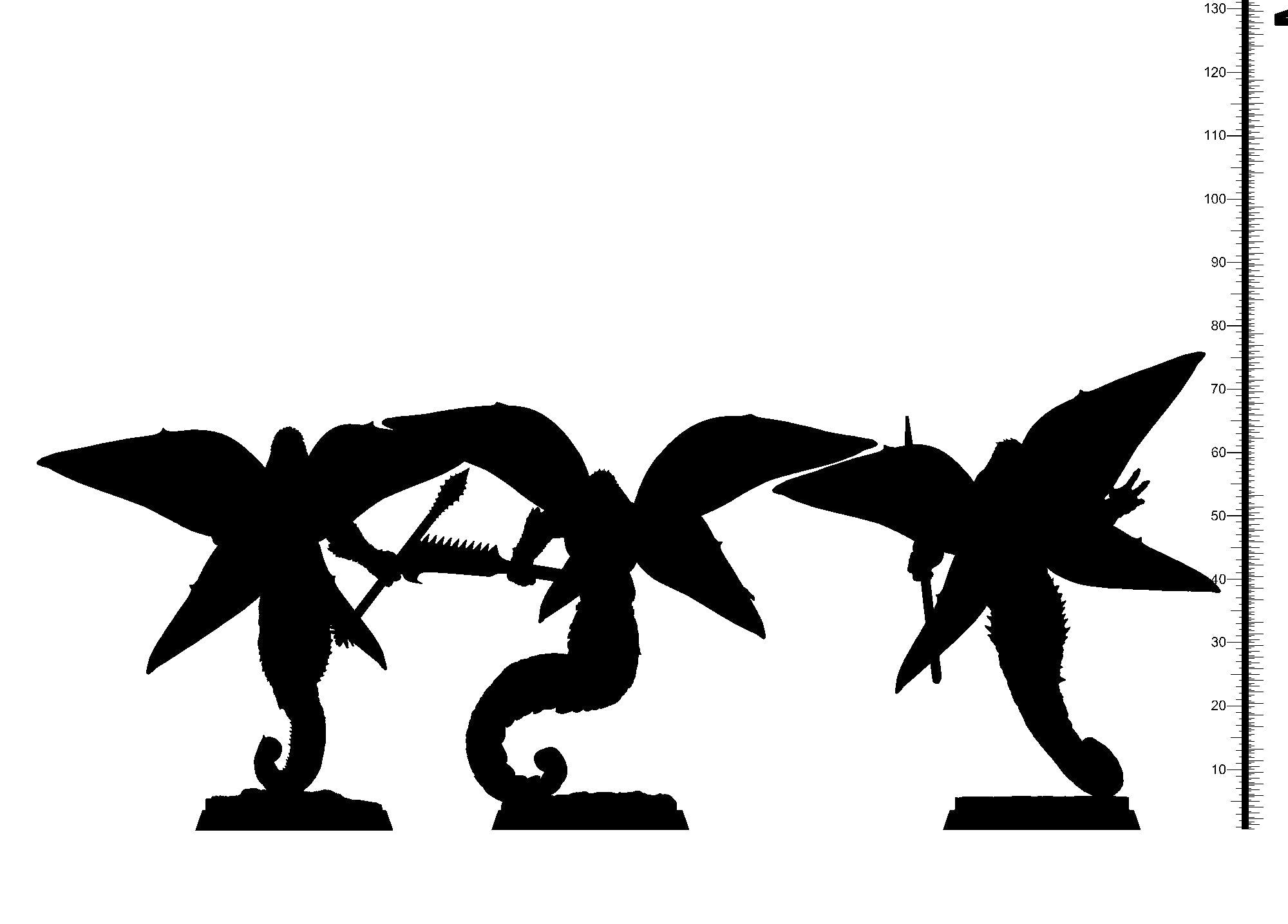3D Printed Clay Cyanide Manaia Set Maori Mythos 28mm-32mm Ragnarok D&D