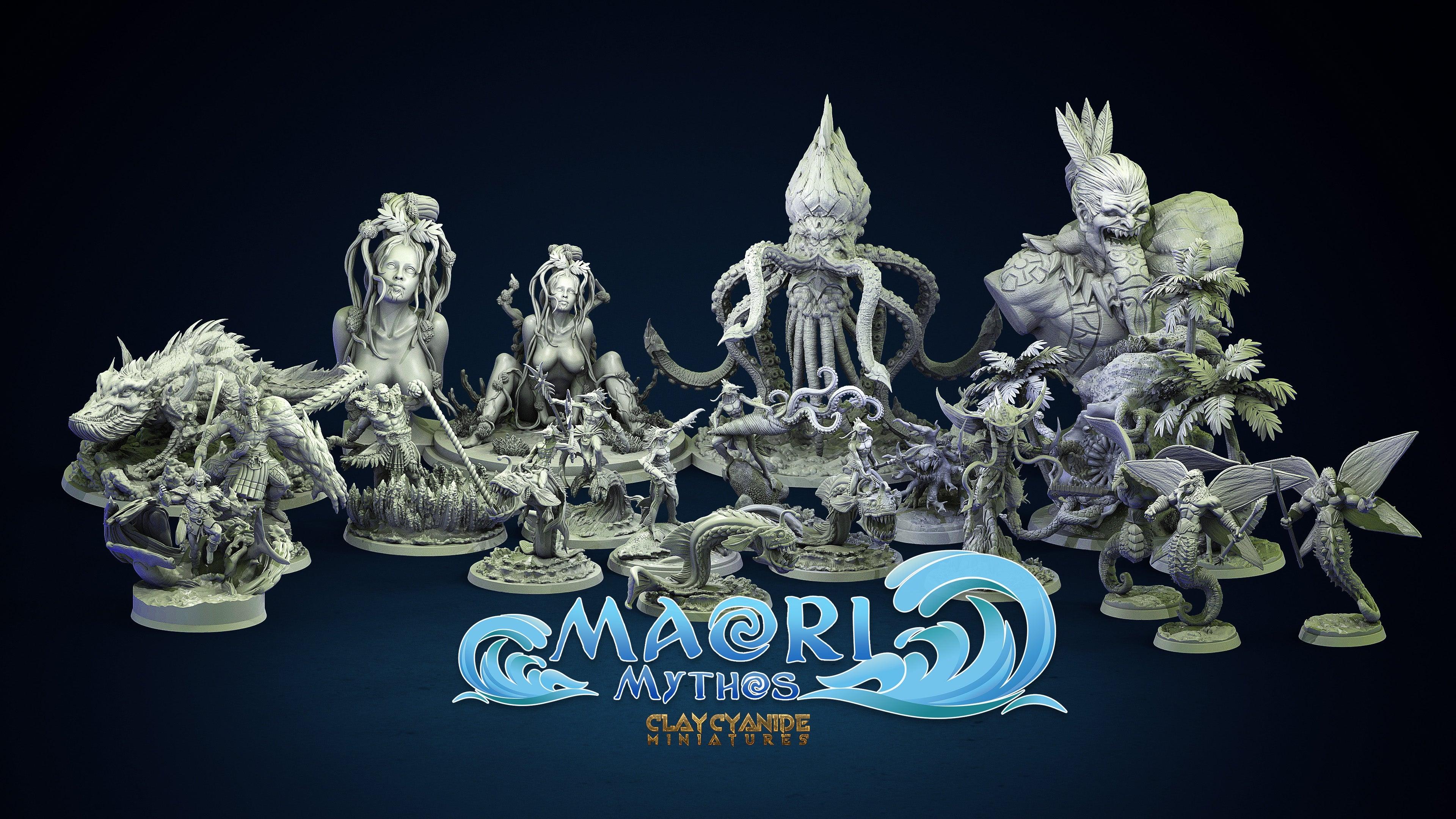 3D Printed Clay Cyanide Maori Mythos Set Ragnarok D&D