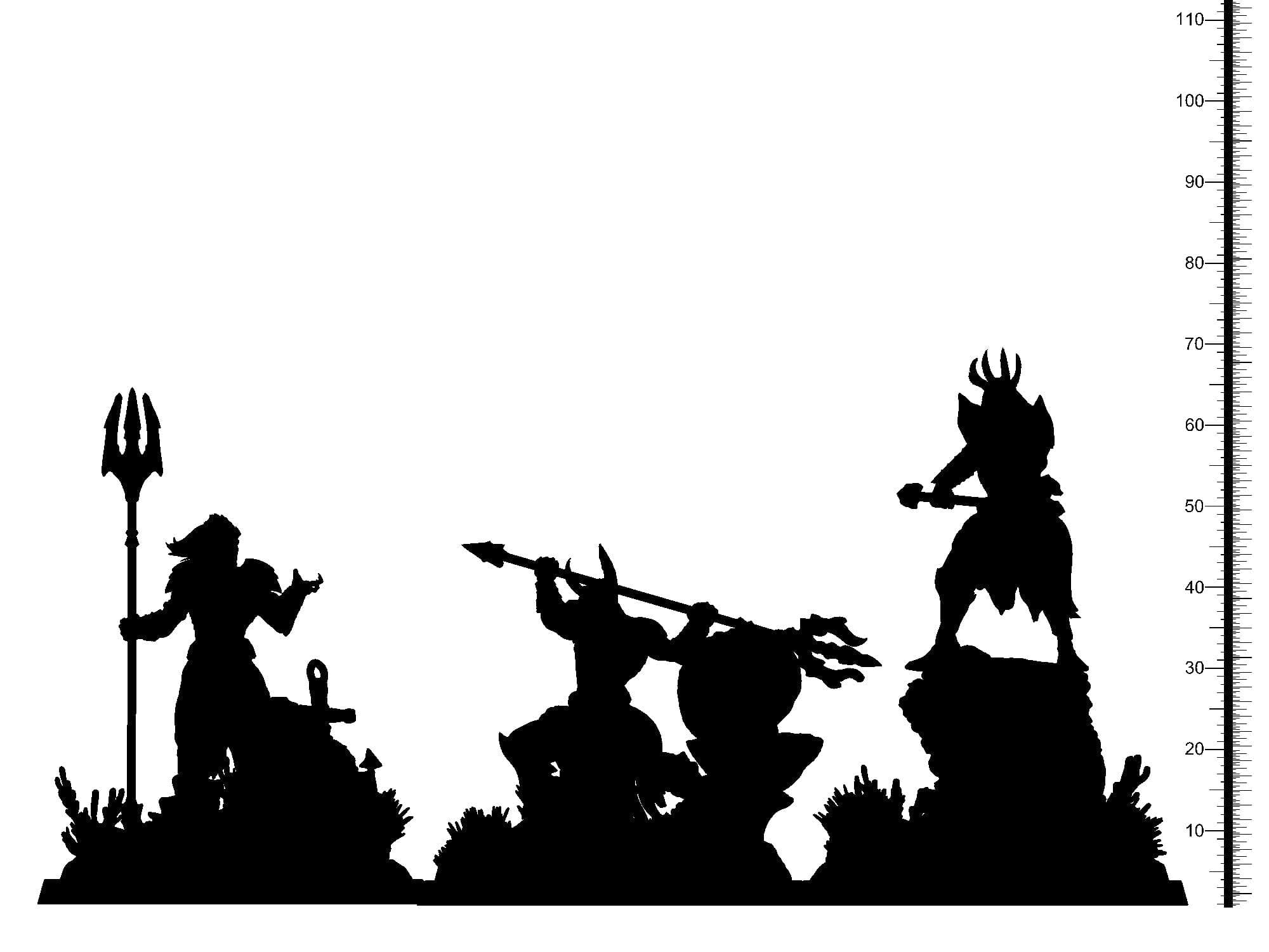 3D Printed Clay Cyanide Merman Lancers The Chronicles of Atlantis 28 32 mm D&D