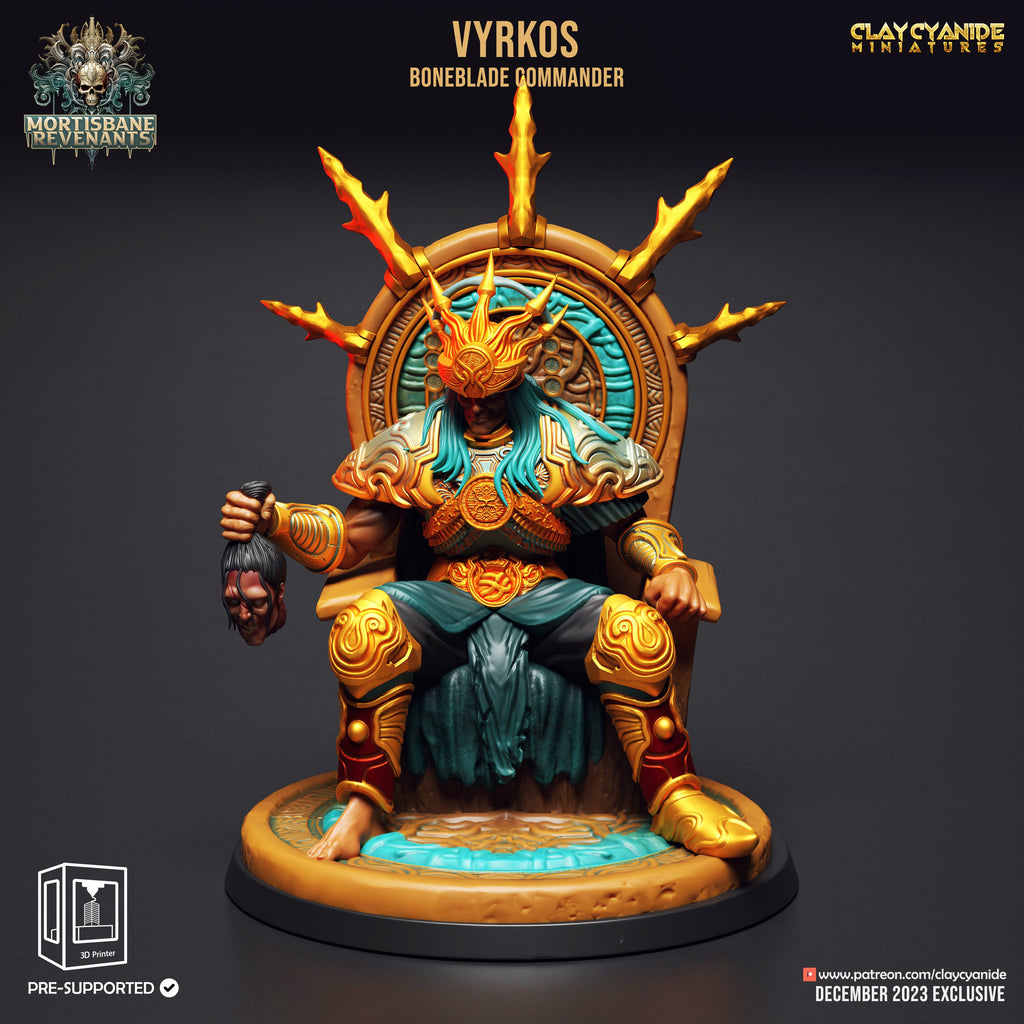 3D Printed Clay Cyanide Mortisbane Revenants - Vyrkos Boneblade Commander 28mm 32mm D&D