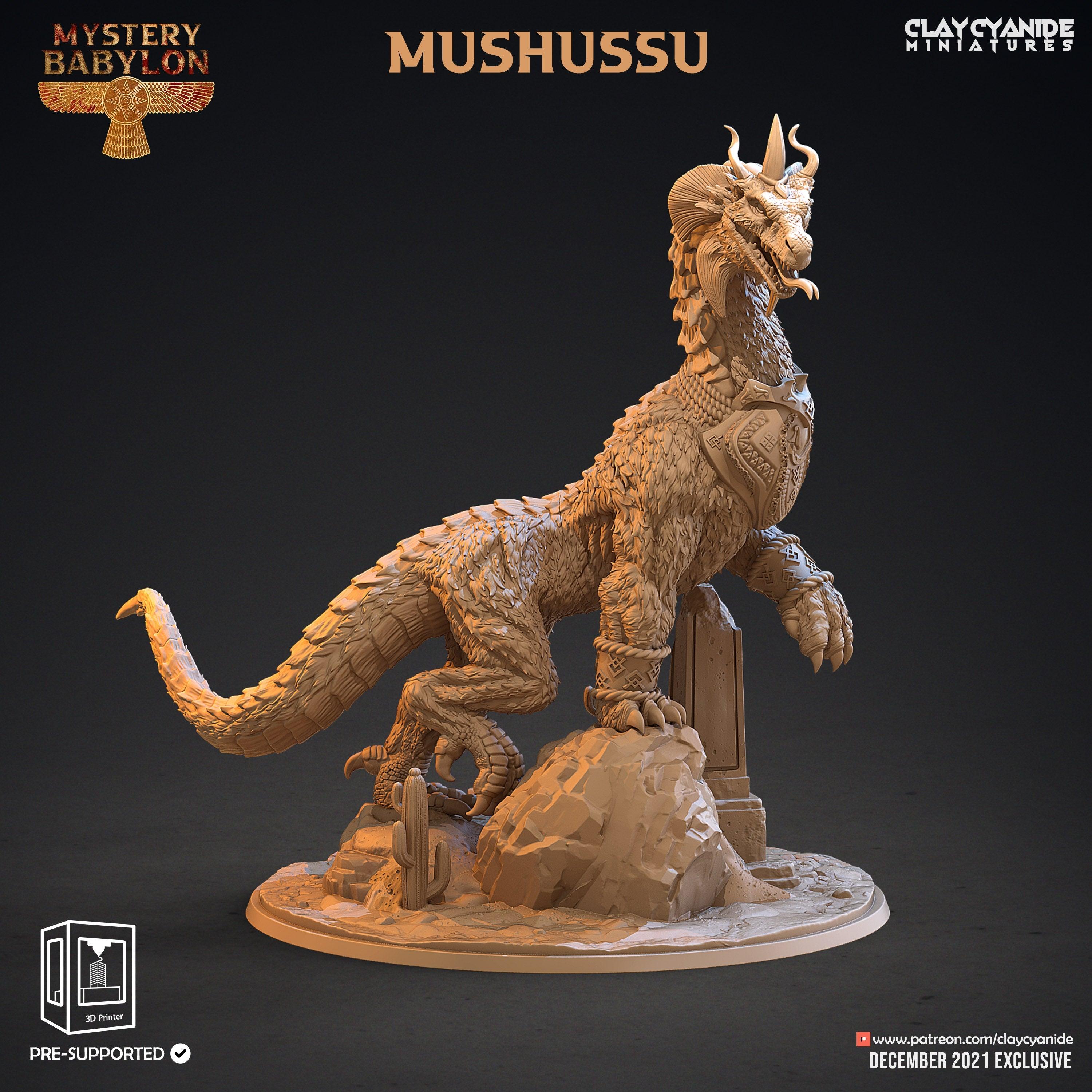 3D Printed Clay Cyanide Mystery Babylon - Mushussu 28mm 32mm D&D
