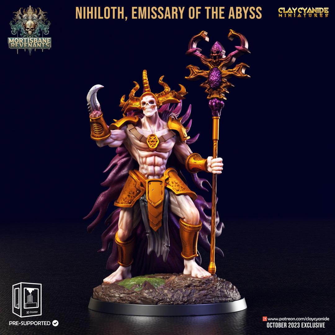 3D Printed Clay Cyanide Nihiloth Emissary of the Abyss Mortisbane Revenants 28 32 mm D&D