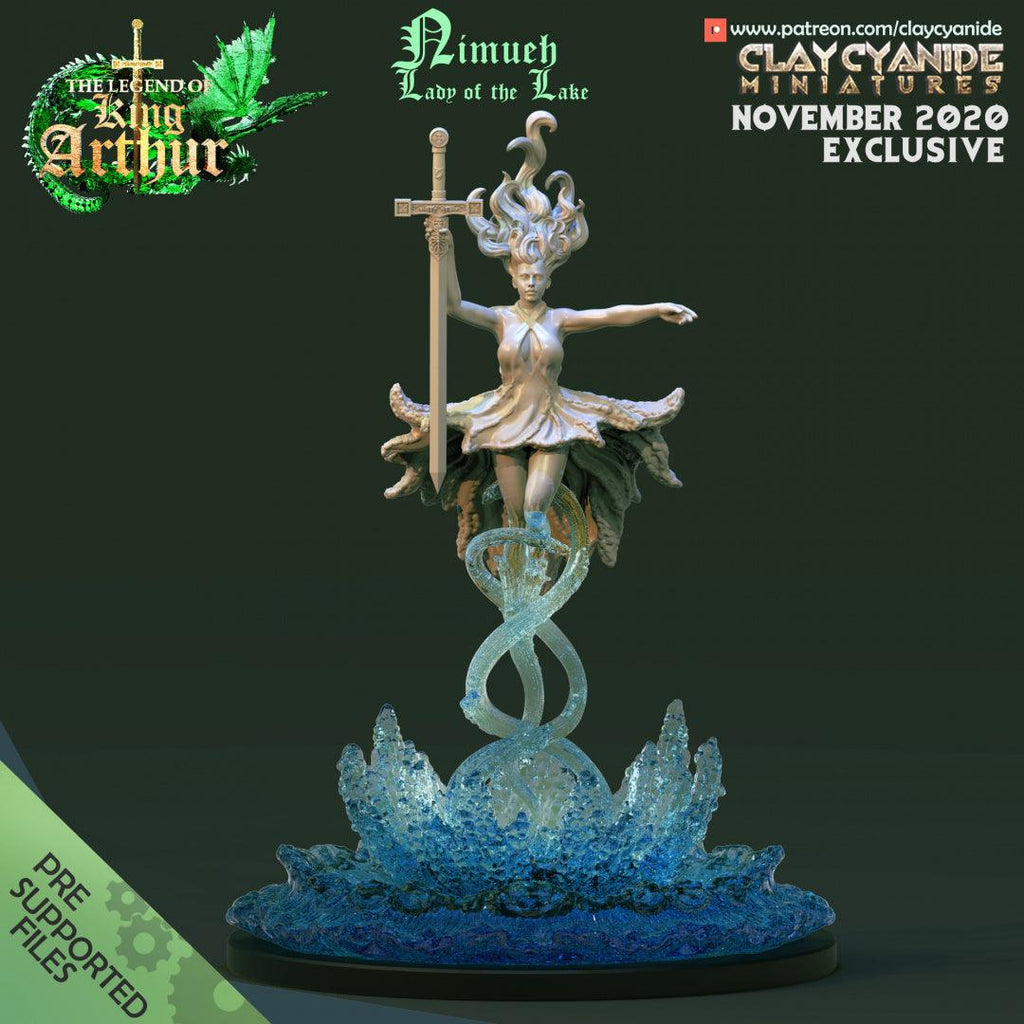 3D Printed Clay Cyanide Nimueh, Lady of the Lake The Legend of King Arthur Ragnarok D&D