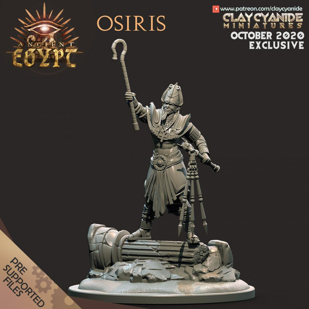 3D Printed Clay Cyanide Osiris Egyptian Mythology 28 32 mm D&D