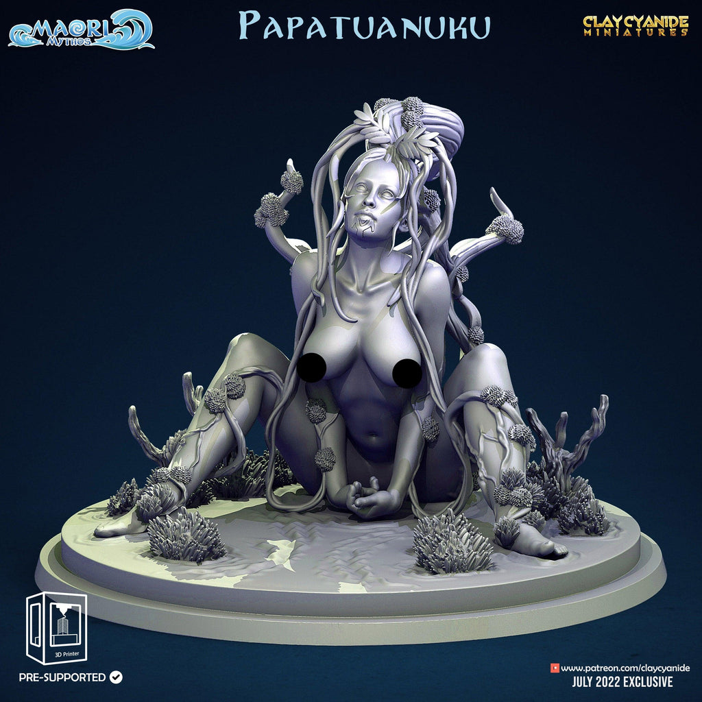 3D Printed Clay Cyanide Papatuanuku Maori Mythos 28mm-32mm Ragnarok D&D
