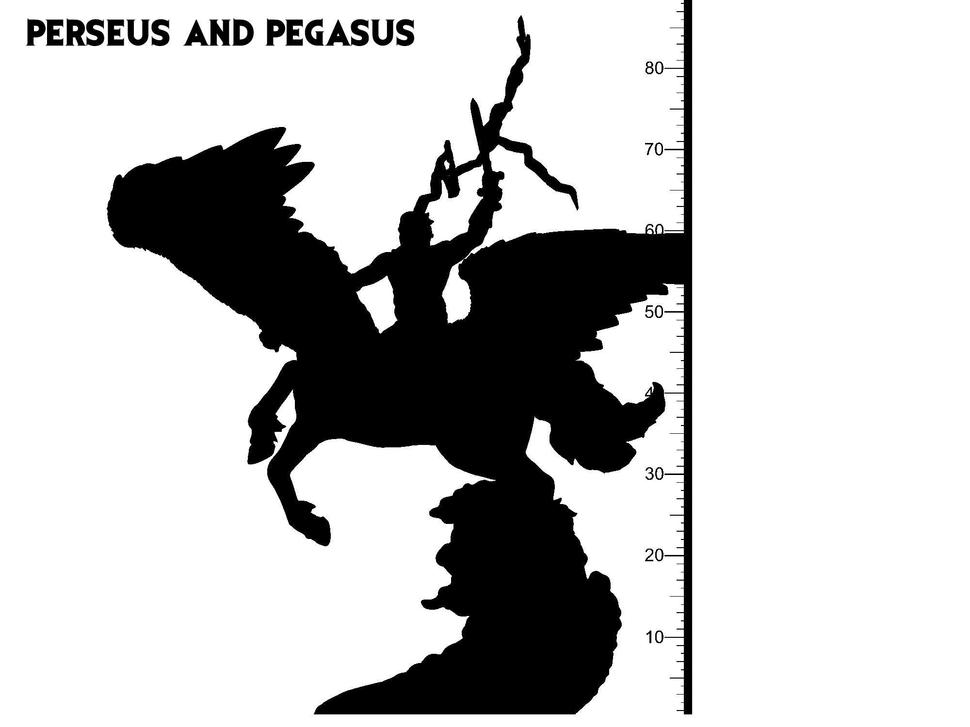 3D Printed Clay Cyanide Perseus and Pegasus Greek Mythology Part 2 28 32 mm D&D