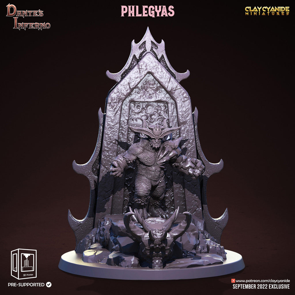 3D Printed Clay Cyanide Phlegyas Dante's Inferno 28mm-32mm Ragnarok D&D
