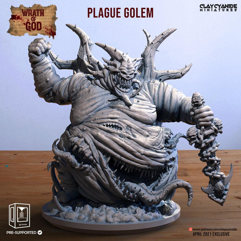 3D Printed Clay Cyanide Plague Golem Wrath of Gods Ragnarok D&D