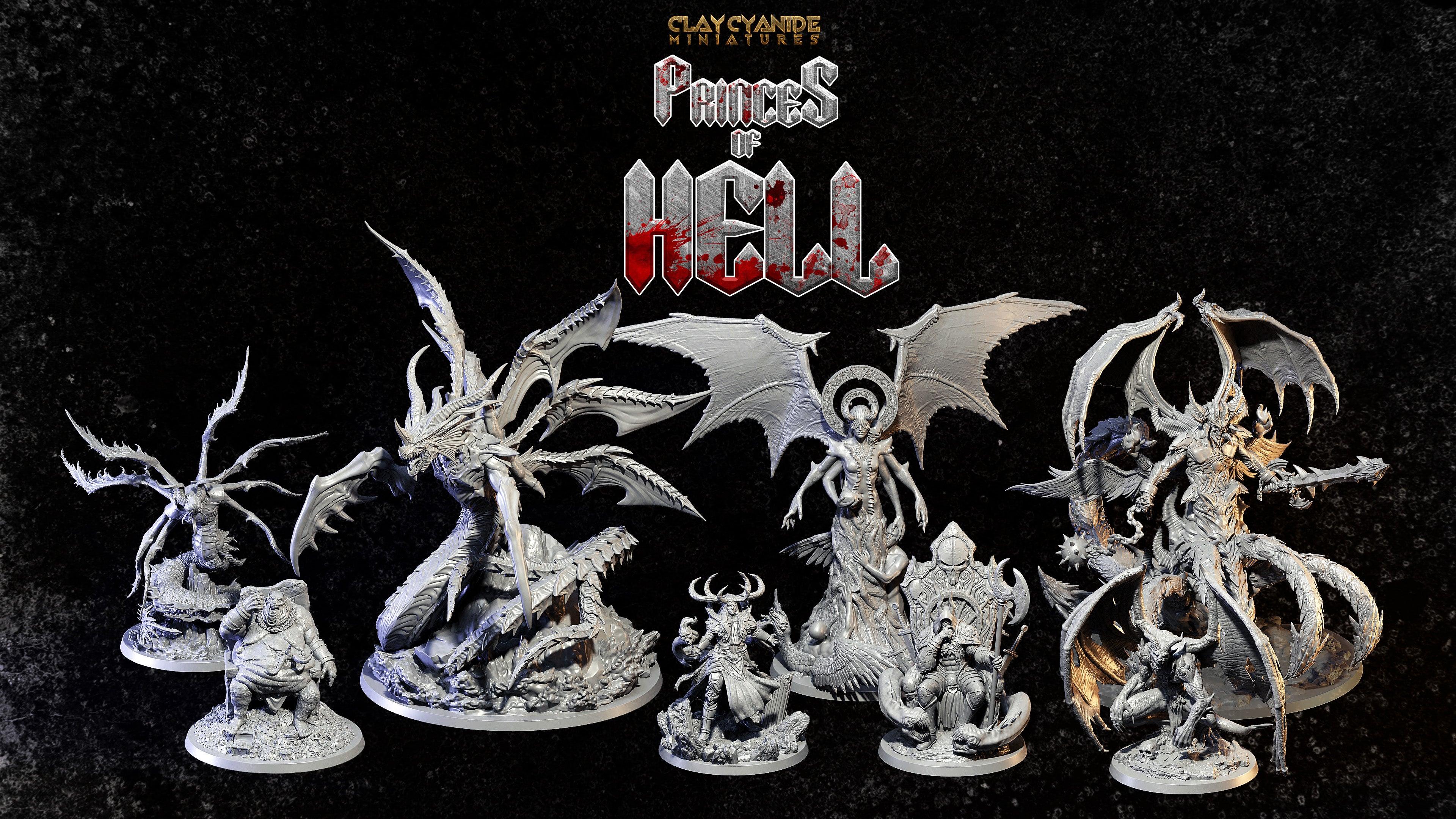 3D Printed Clay Cyanide Princess of Hell Ragnarok D&D