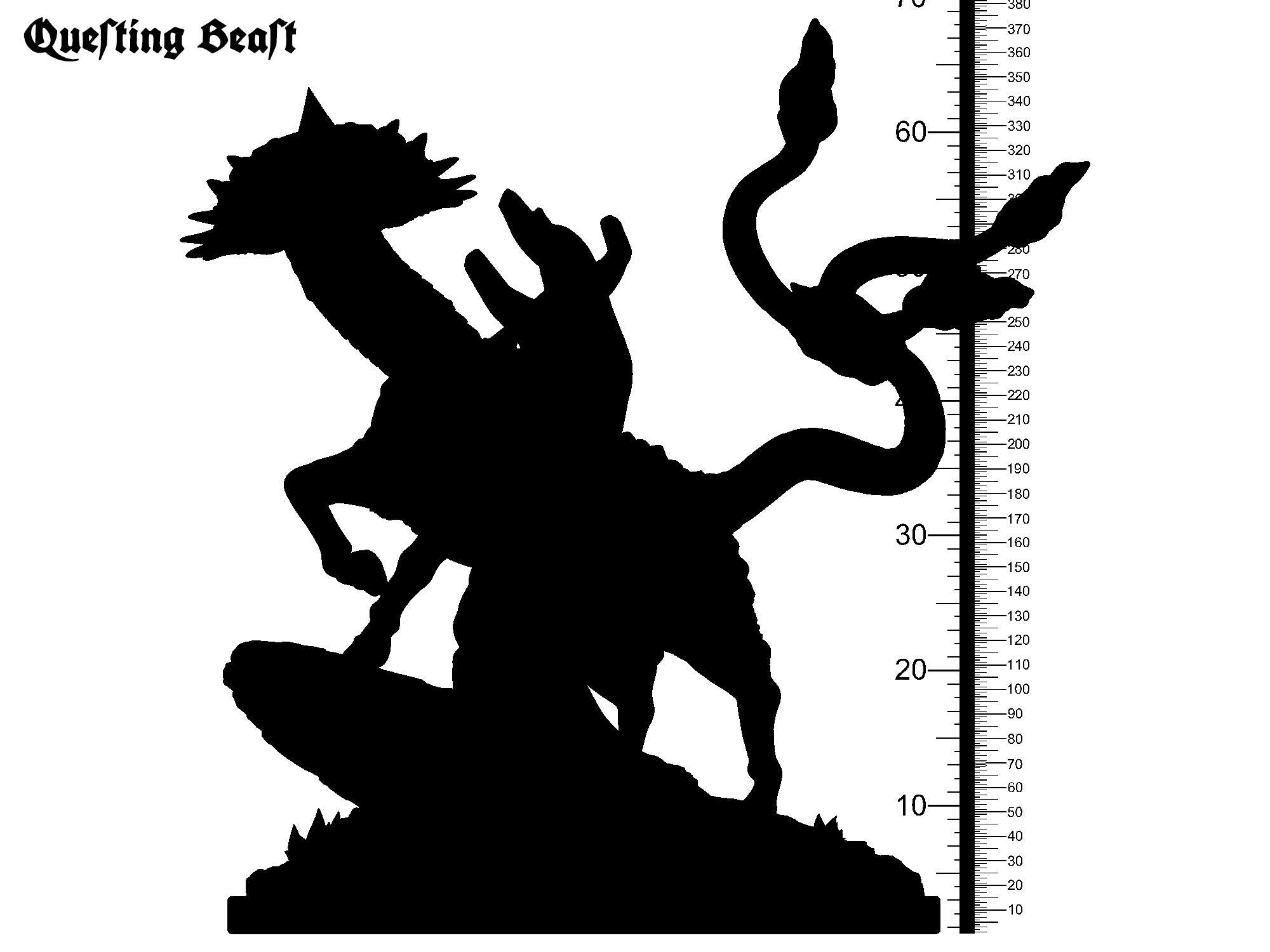 3D Printed Clay Cyanide Questing Beast The Legend of King Arthur Ragnarok D&D
