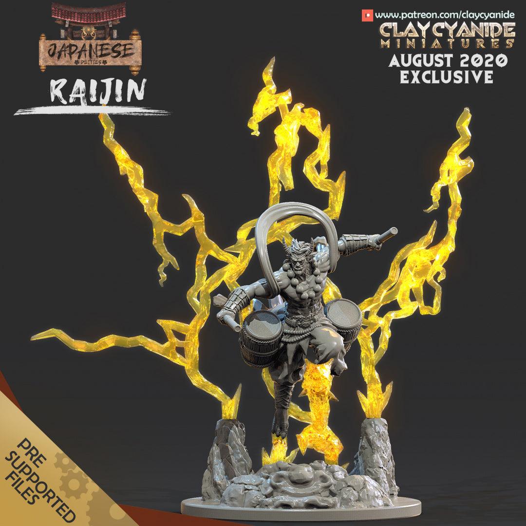 3D Printed Clay Cyanide Raijin Japanese Deities Ragnarok D&D