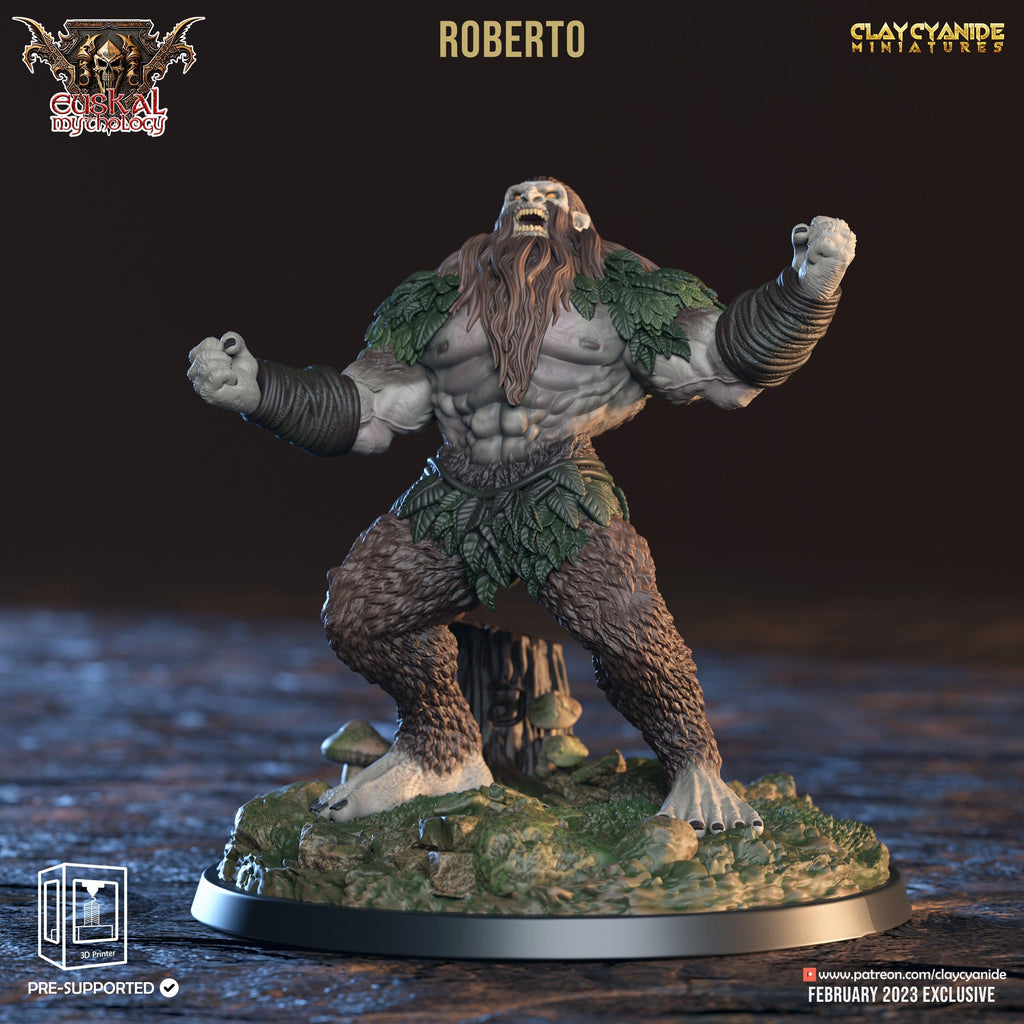 3D Printed Clay Cyanide Roberto Basajaun Euskal Mythology 28 32 mm D&D