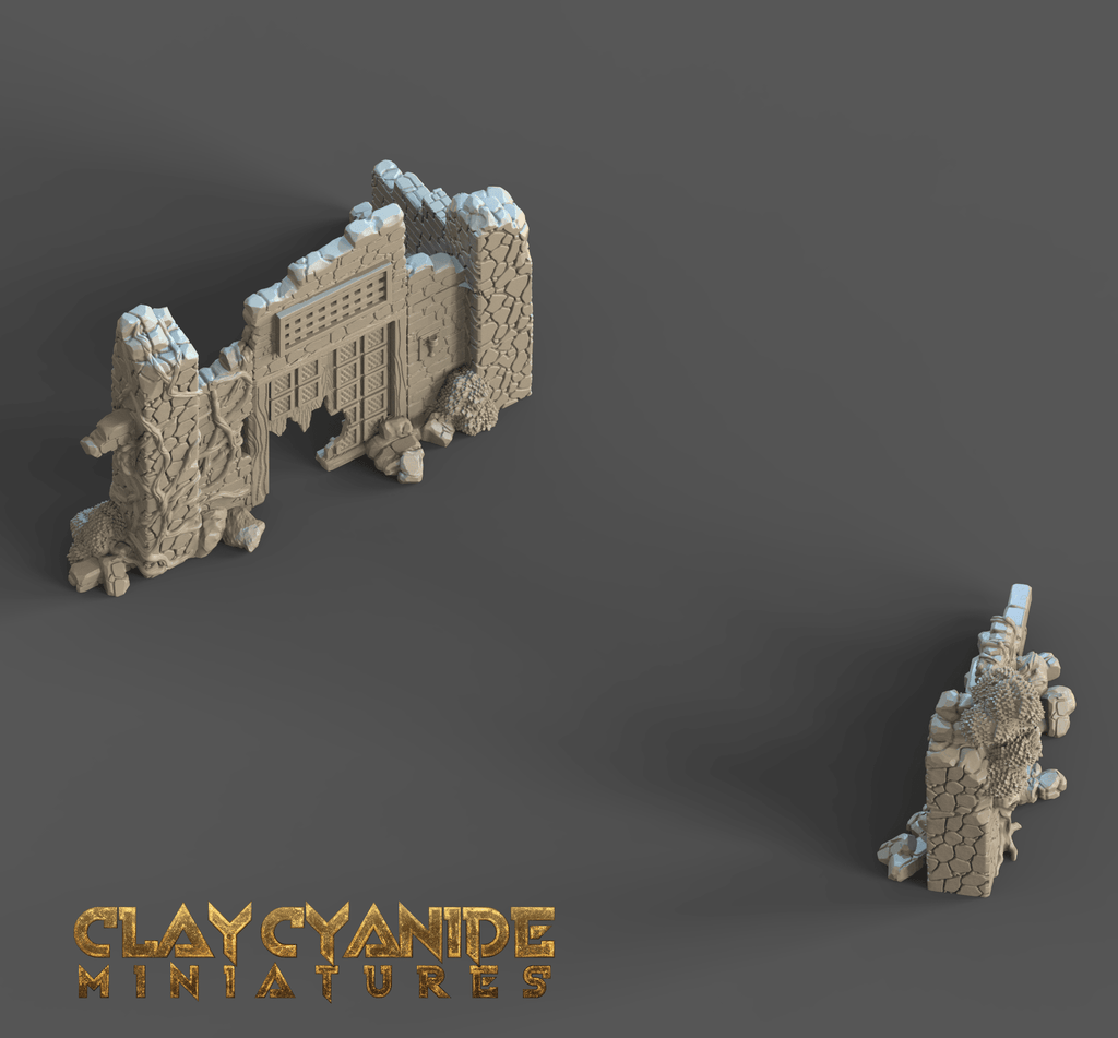 3D Printed Clay Cyanide Ruins Set 28mm-32mm Ragnarok D&D