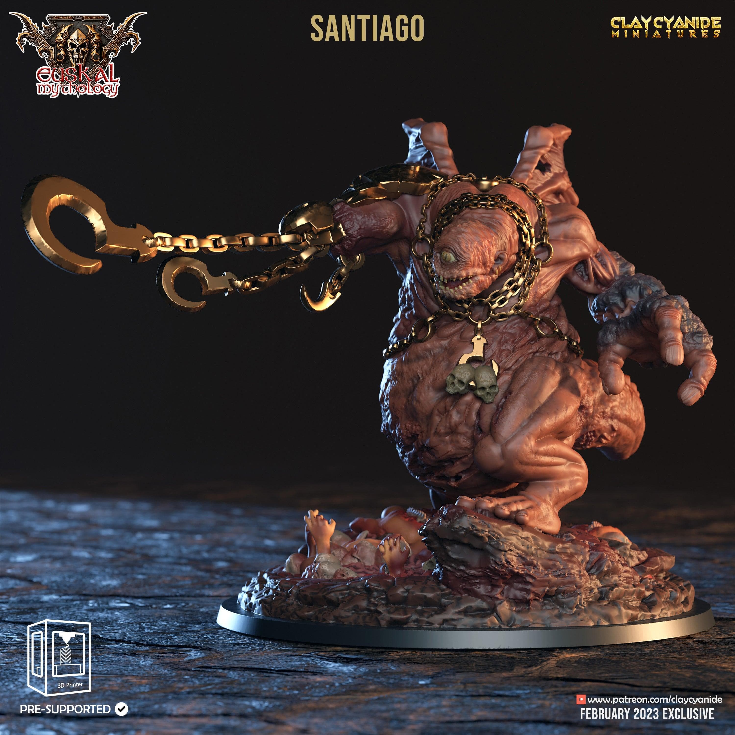 3D Printed Clay Cyanide Santiago Tartalo Euskal Mythology 28 32 mm D&D