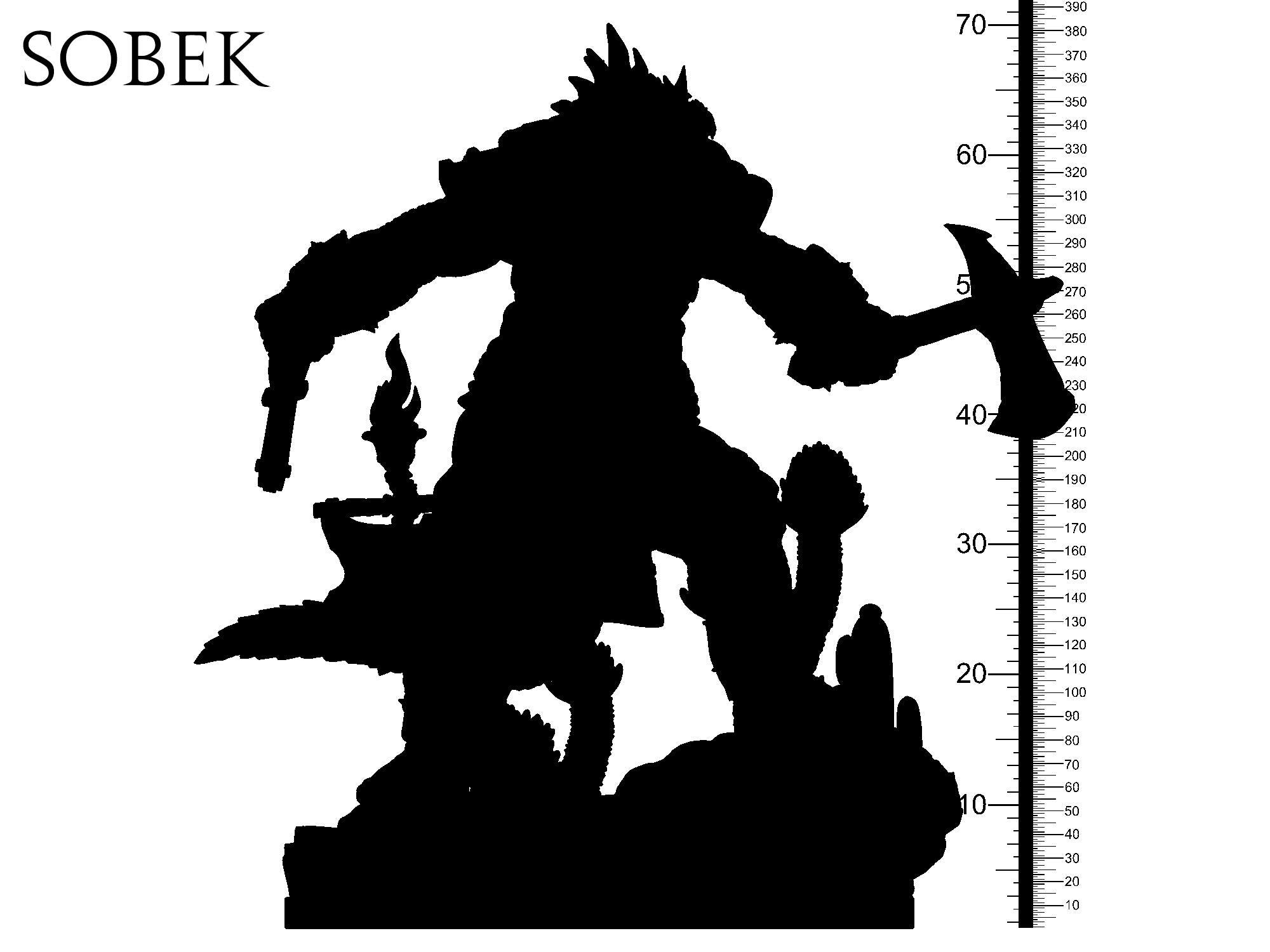 3D Printed Clay Cyanide Sobek Egyptian Mythology 28 32 mm D&D