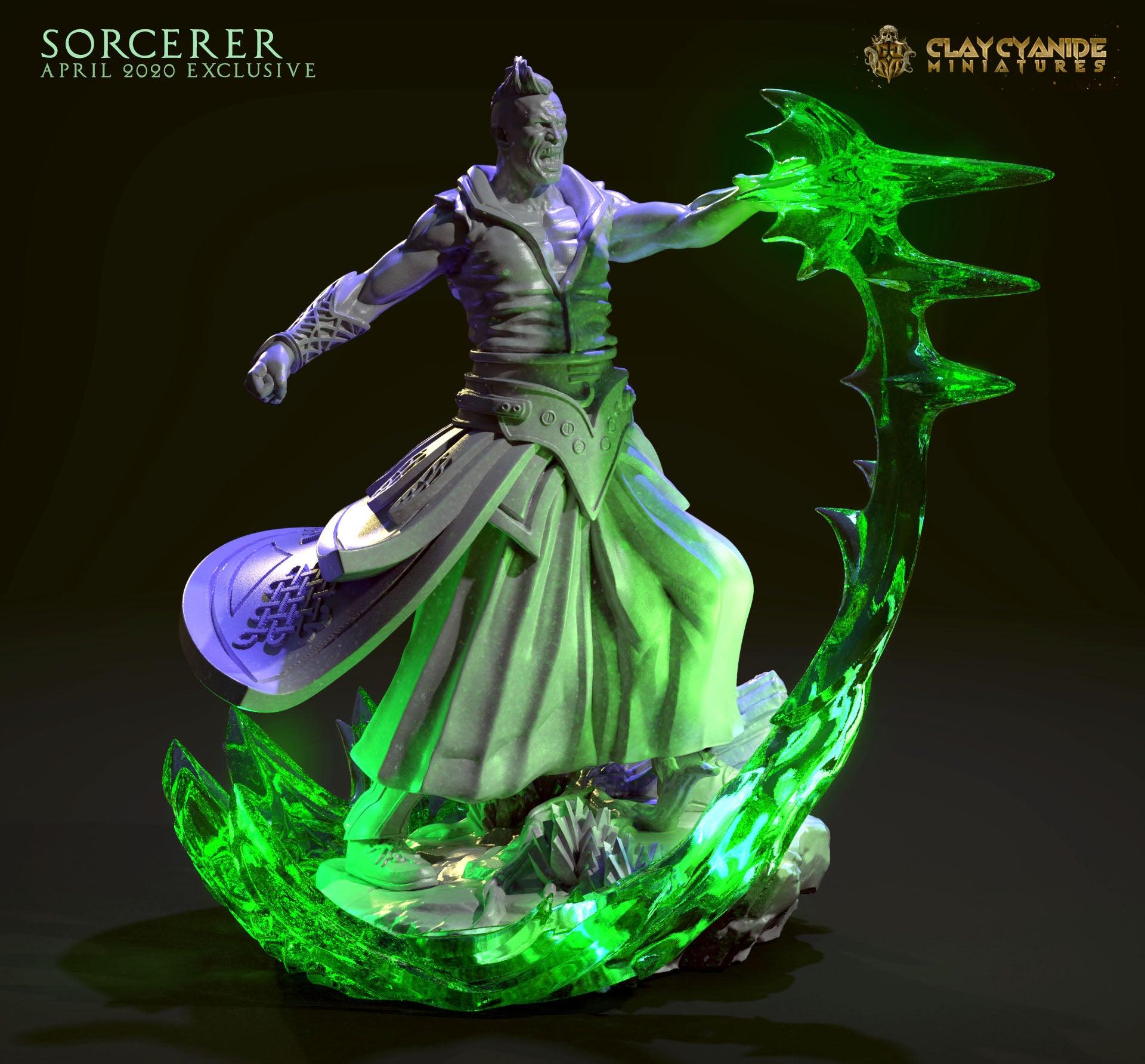 3D Printed Clay Cyanide Sorcerer 28mm-32mm Ragnarok D&D