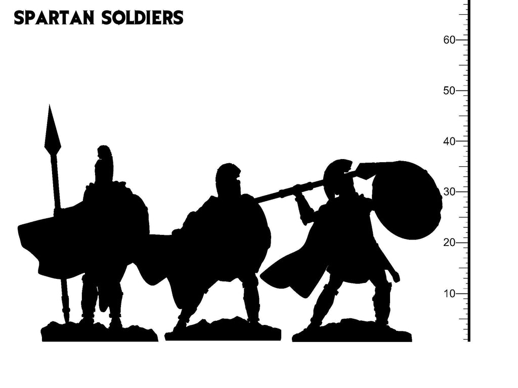 3D Printed Clay Cyanide Spartan Soldiers Greek Mythology Part 2 28 32 mm D&D