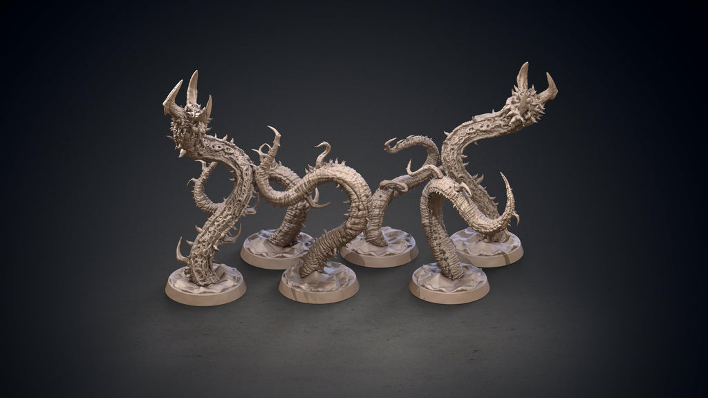 3D Printed Clay Cyanide Thaug Tentacle Monster Hyborean Age 28mm -32mm Ragnarok D&D