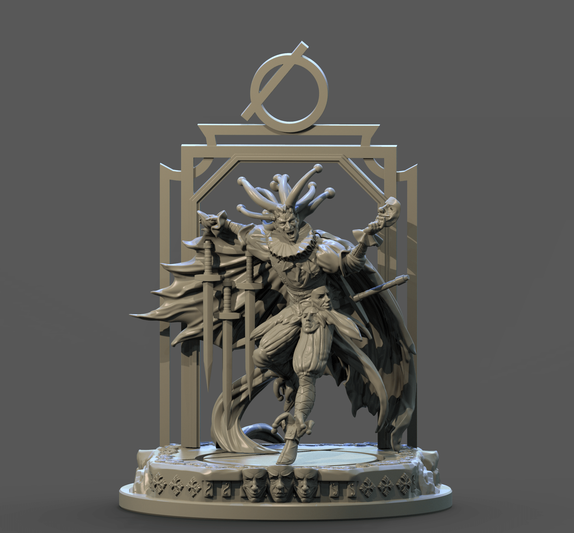 3D Printed Clay Cyanide The Fool Tarot Ragnarok D&D