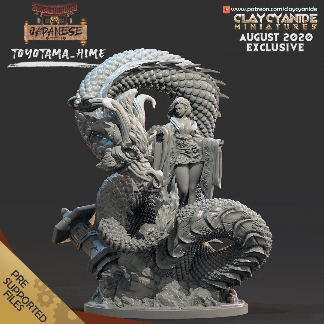 3D Printed Clay Cyanide Toyotama-Hime Japanese Deities Ragnarok D&D