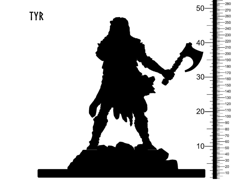 3D Printed Clay Cyanide Tyr Norse Mythology 28 32 mm D&D
