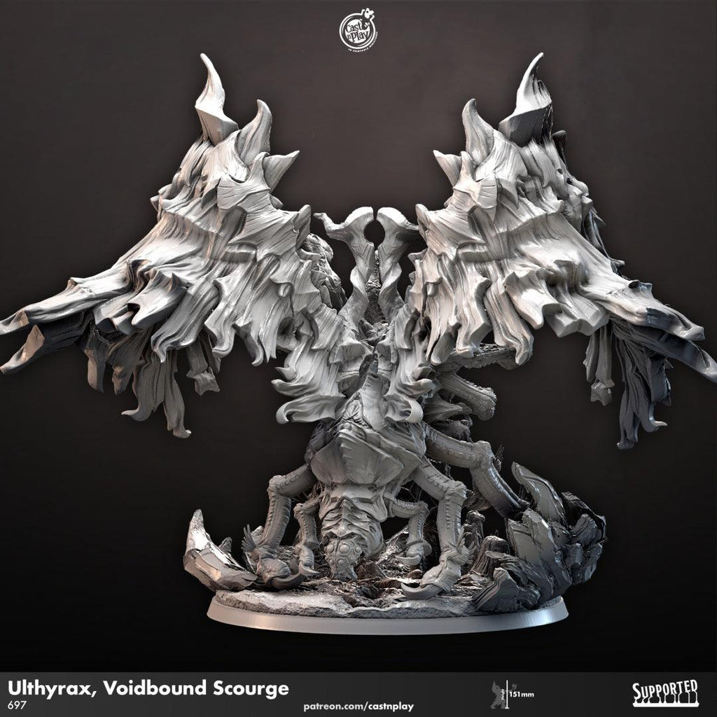 3D Printed Clay Cyanide Ulthyrax, Voidbound Scourge 28 32 mm D&D