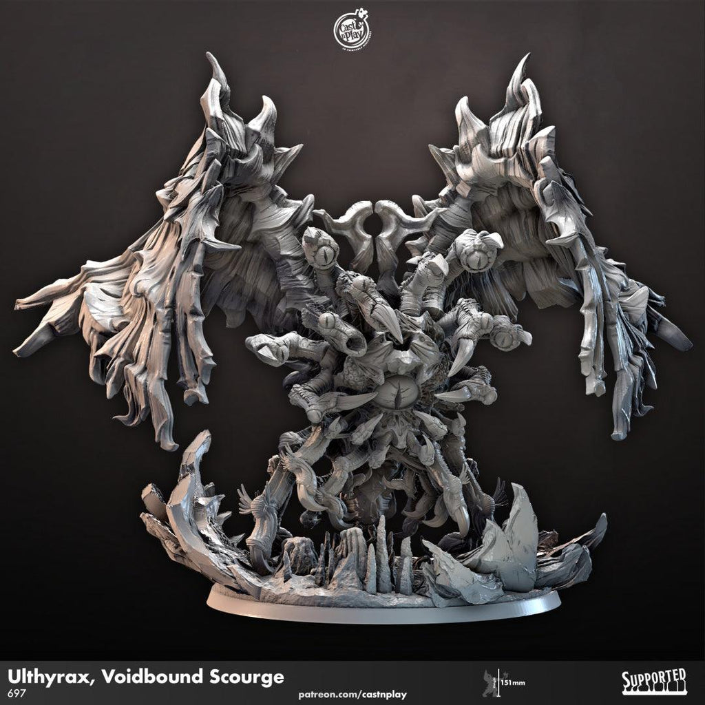 3D Printed Clay Cyanide Ulthyrax, Voidbound Scourge 28 32 mm D&D