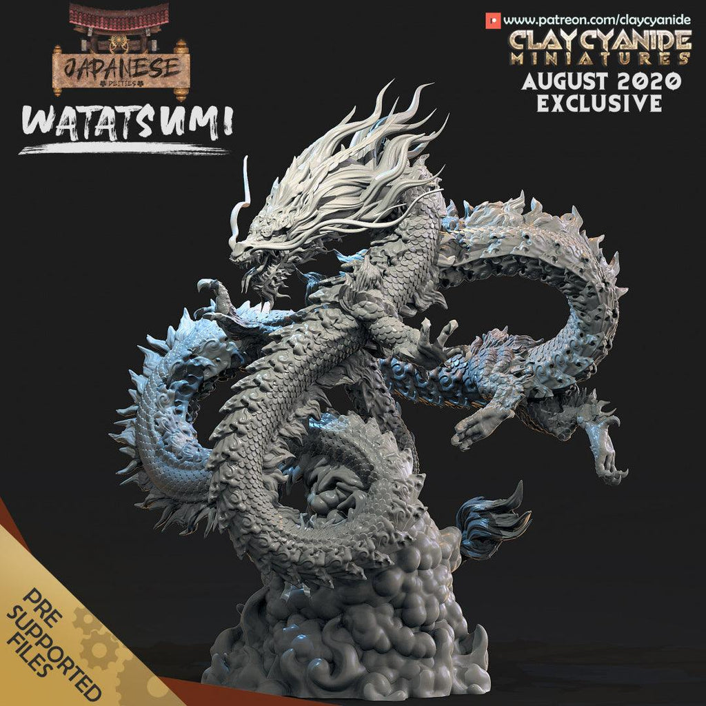 3D Printed Clay Cyanide Watatsumi Japanese Deities Ragnarok D&D