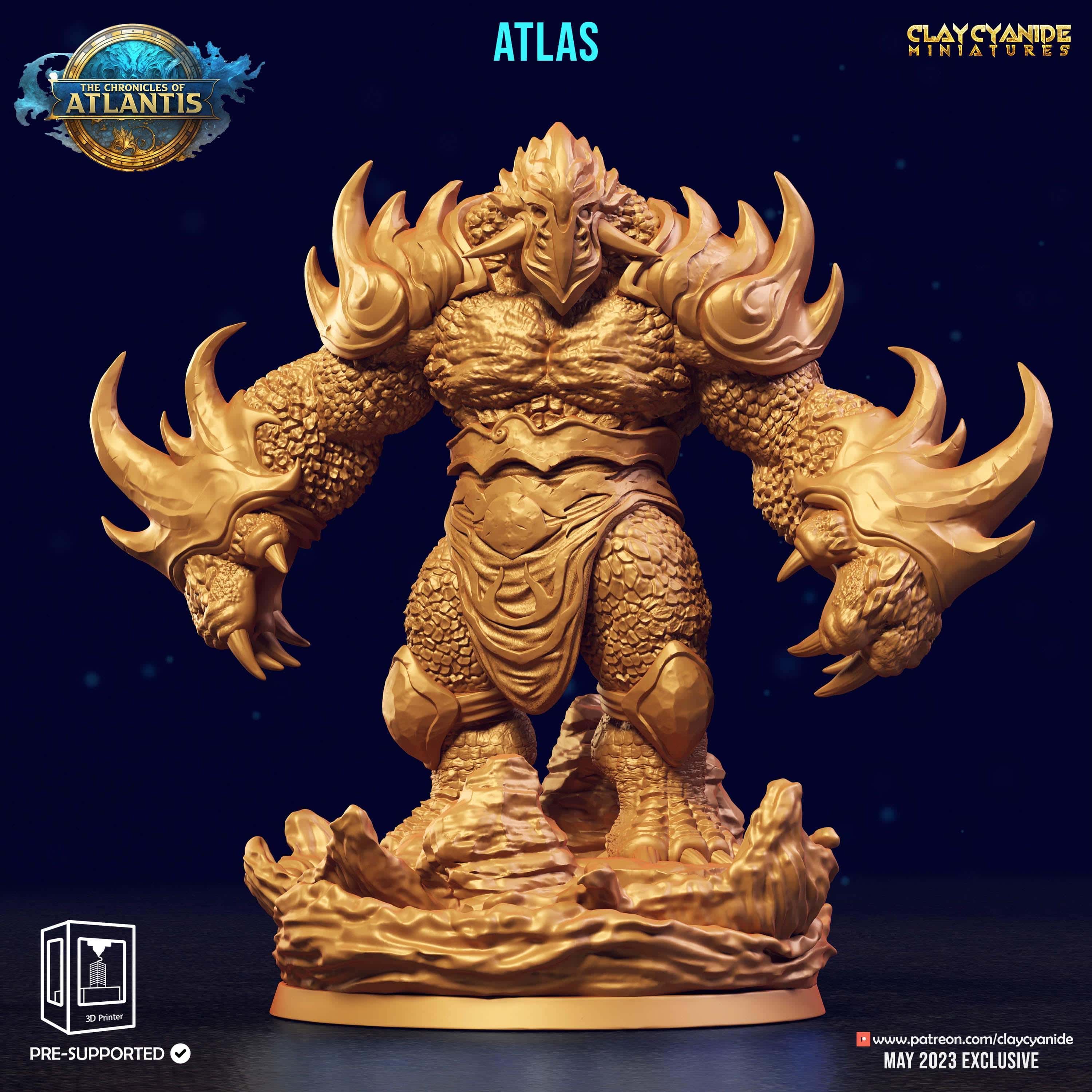 3D Printed Clay Cyanide Water Berserker The Chronicles of Atlantis 28 32 mm D&D