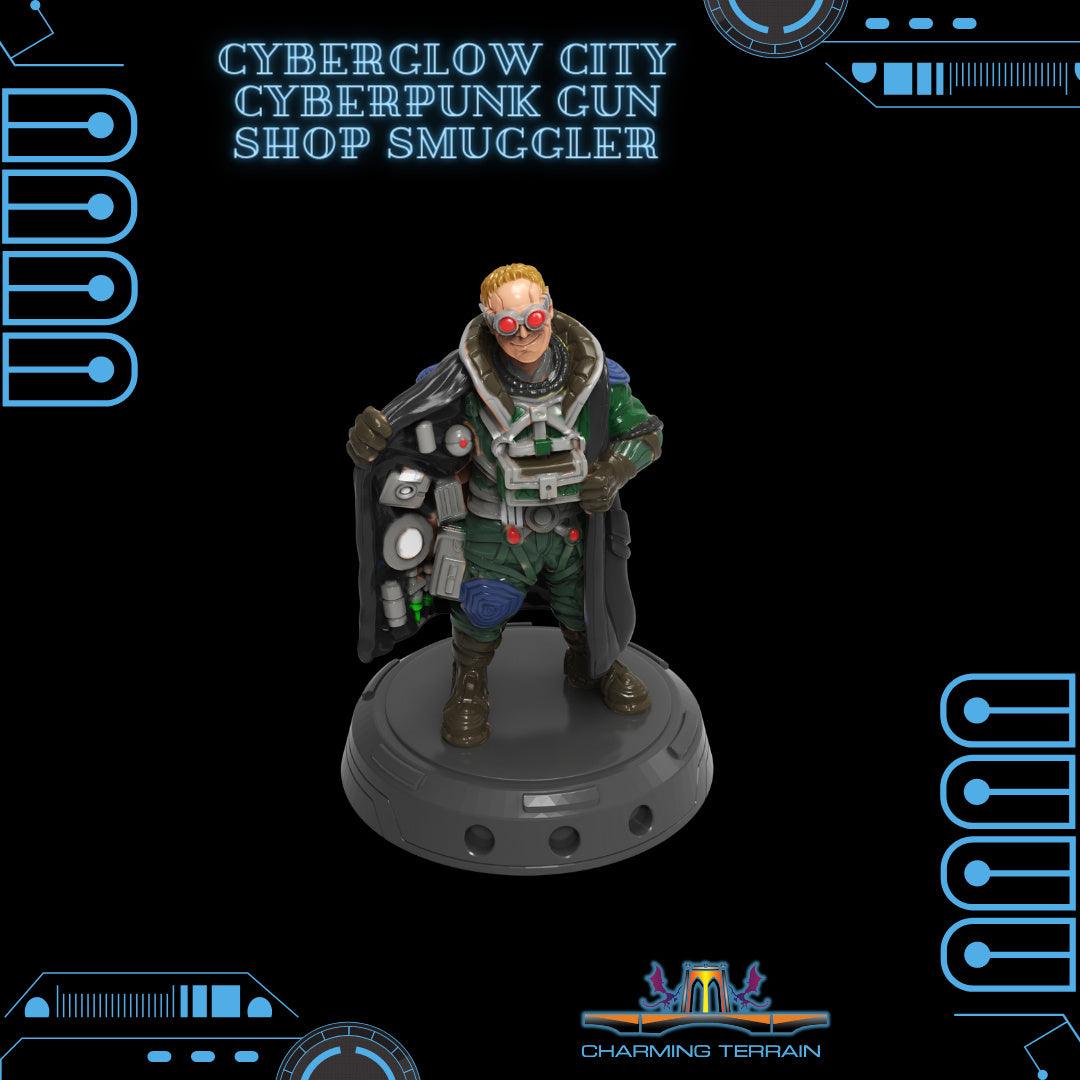 3D Printed Cyberglow City Cyberpunk Gun Shop Smuggler Miniature  - 28mm 32mm