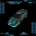 Cyberglow City Cyberpunk Street Car 3D Printed Miniature (28mm/32mm)