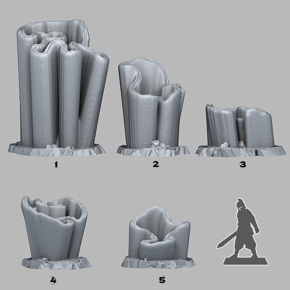 3D Printed Fantastic Plants and Rocks AURORA BOREALIS CORAL 28mm - 32mm D&D Wargaming
