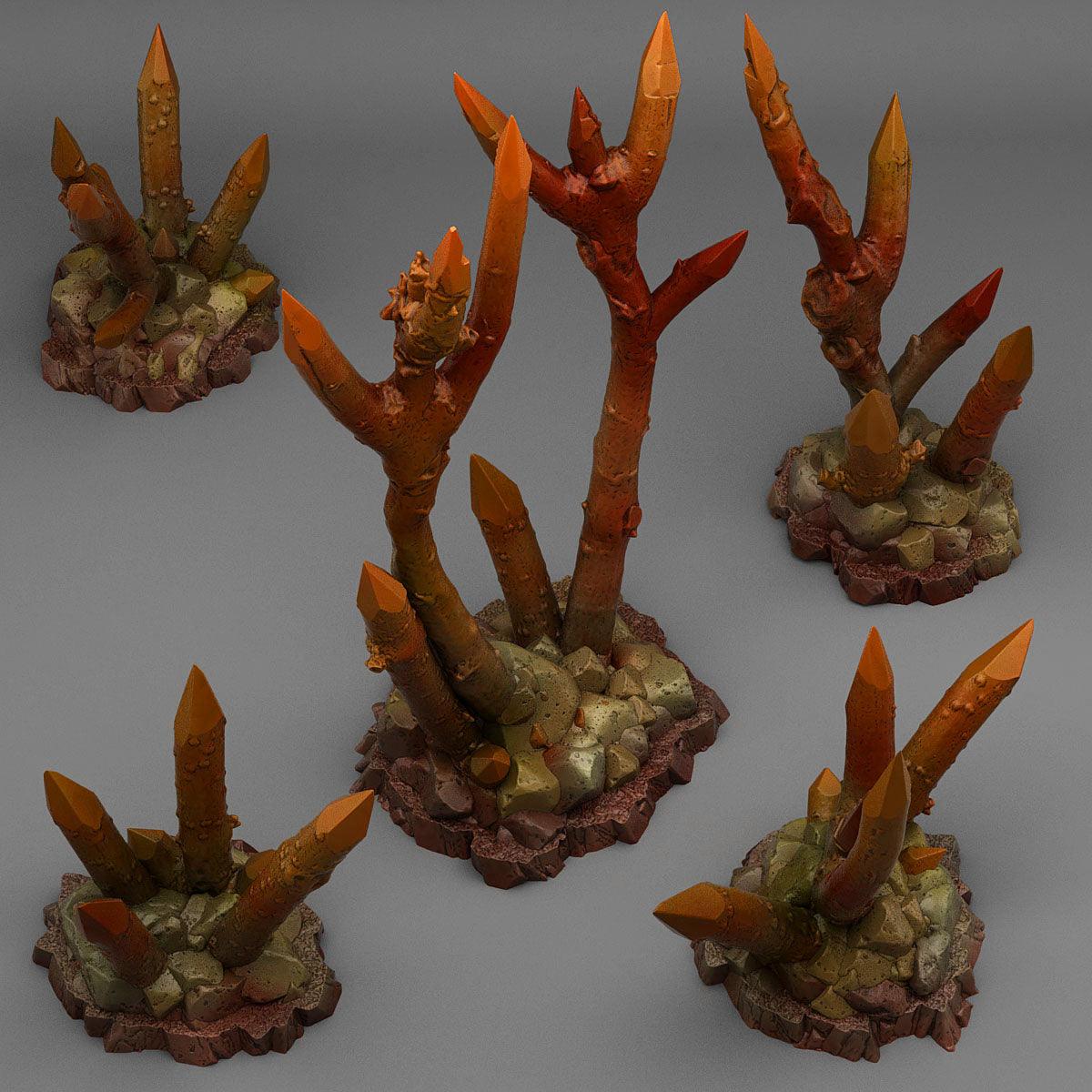 3D Printed Fantastic Plants and Rocks Abandoned Dangerous Sticks 28mm - 32mm D&D Wargaming