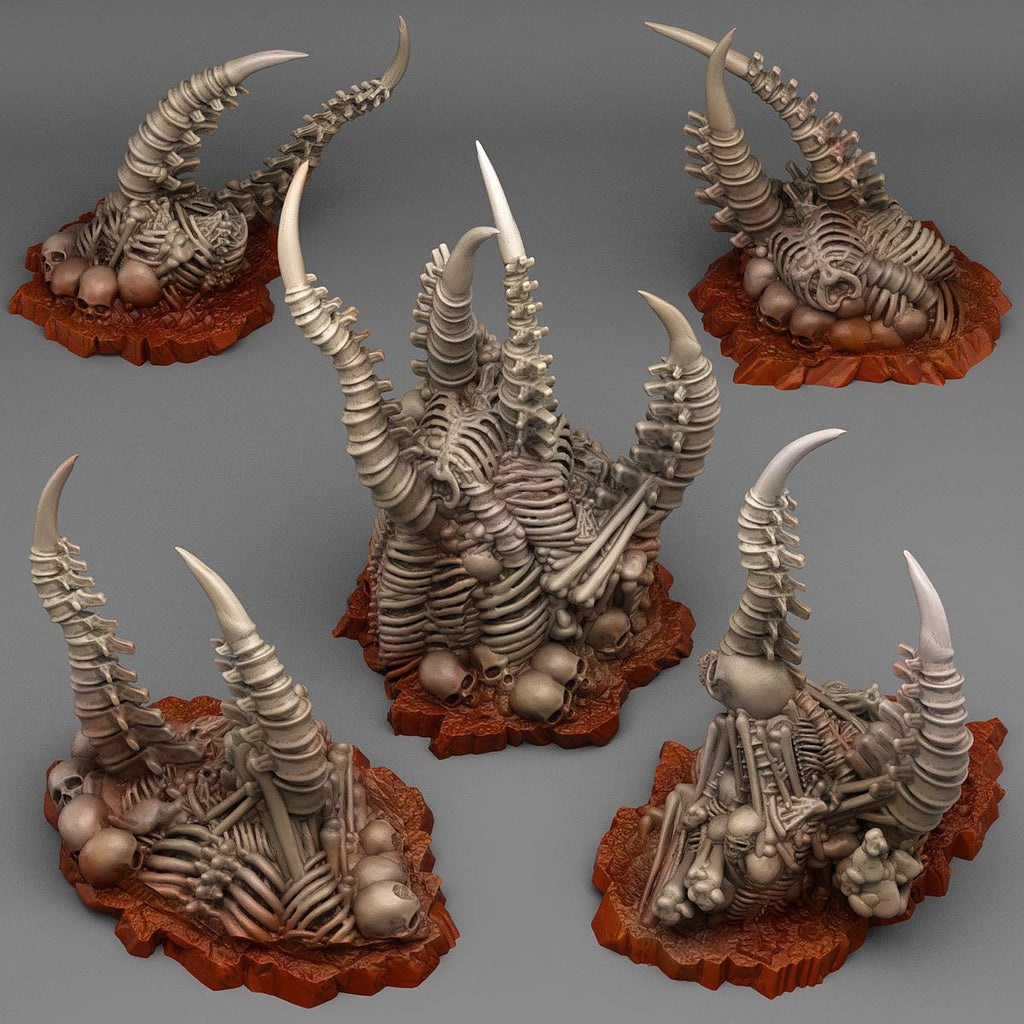 3D Printed Fantastic Plants and Rocks Abandoned Pile Of Bones 28mm - 32mm D&D Wargaming