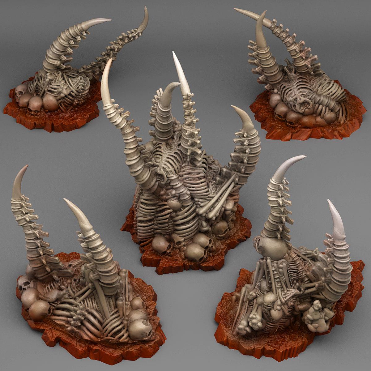 3D Printed Fantastic Plants and Rocks Abandoned Pile Of Bones 28mm - 32mm D&D Wargaming