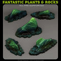 3D Printed Fantastic Plants and Rocks Agamot's Stones 28mm - 32mm D&D Wargaming